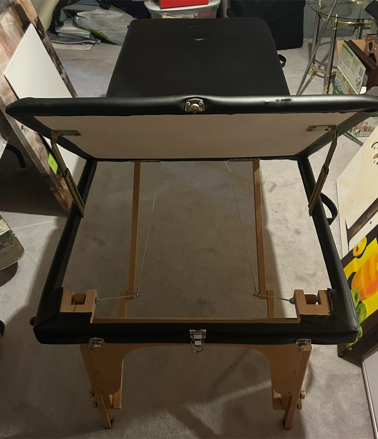 Black Massage Table with Face Cradle Hole - photo 4