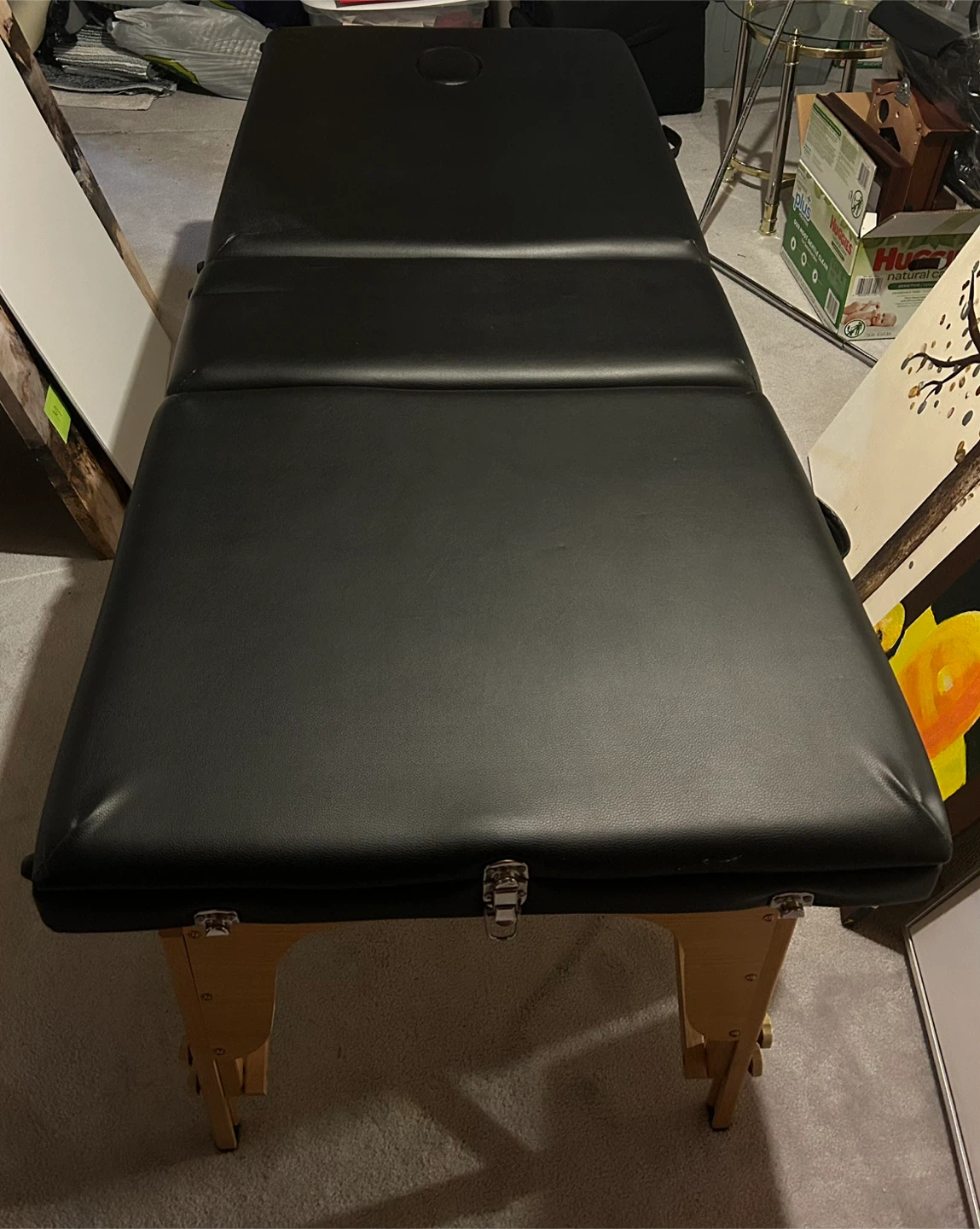Black Massage Table with Face Cradle Hole - photo 3