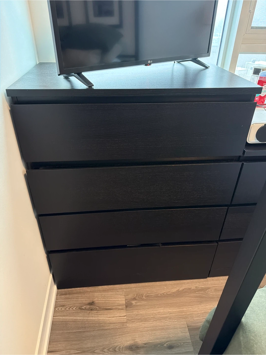 Black Ikea Malm 4-Drawer Dresser