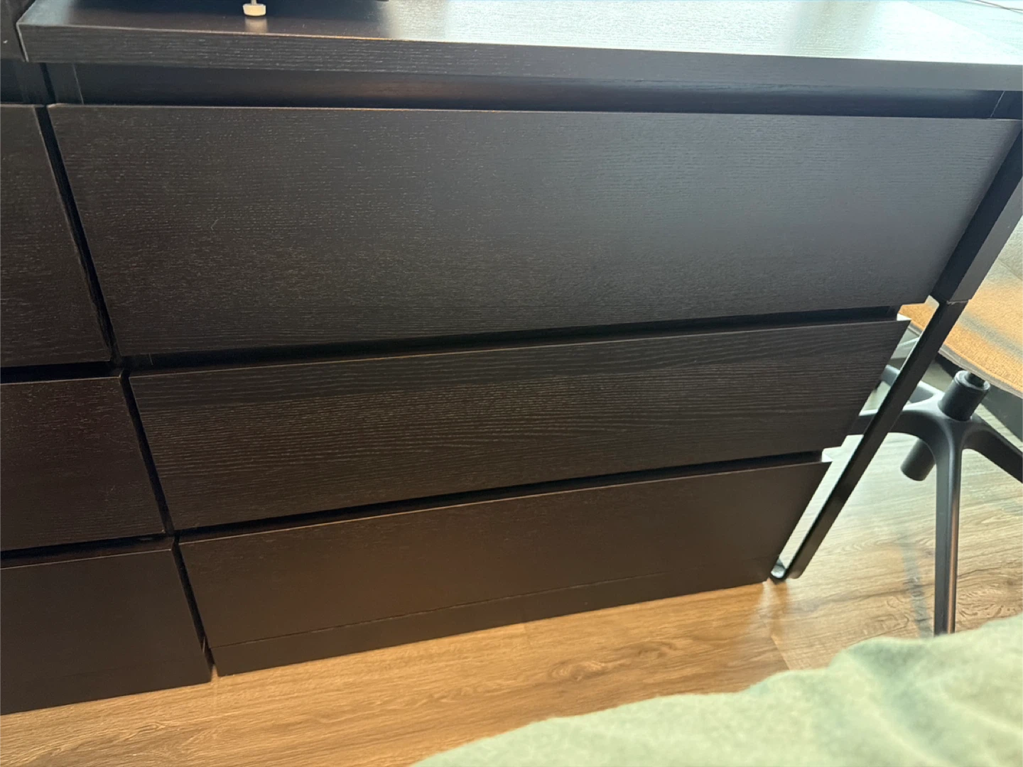 Black IKEA Malm 3-Drawer Dresser