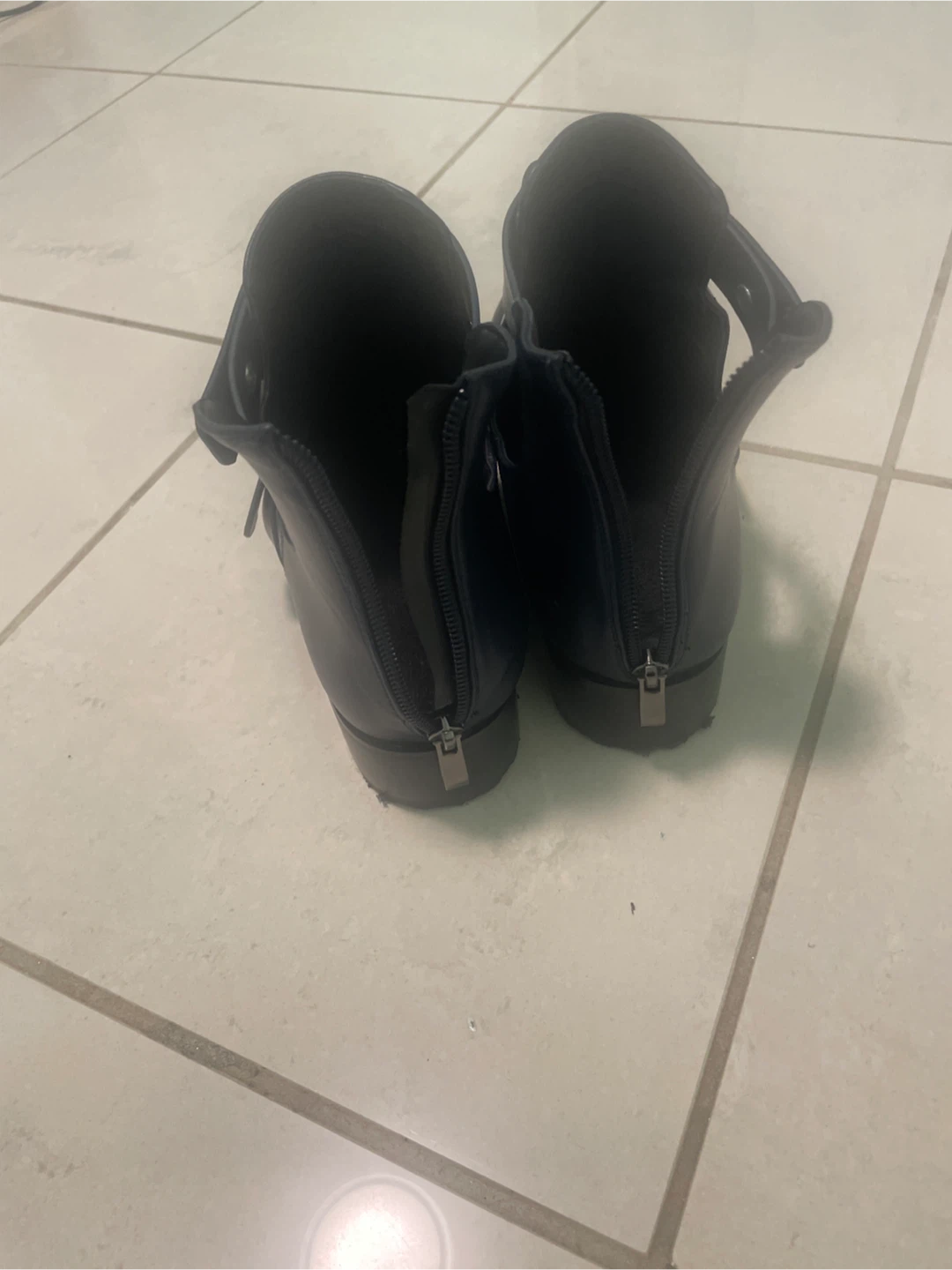 Navy Blue Buckle Ankle Boots - photo 3