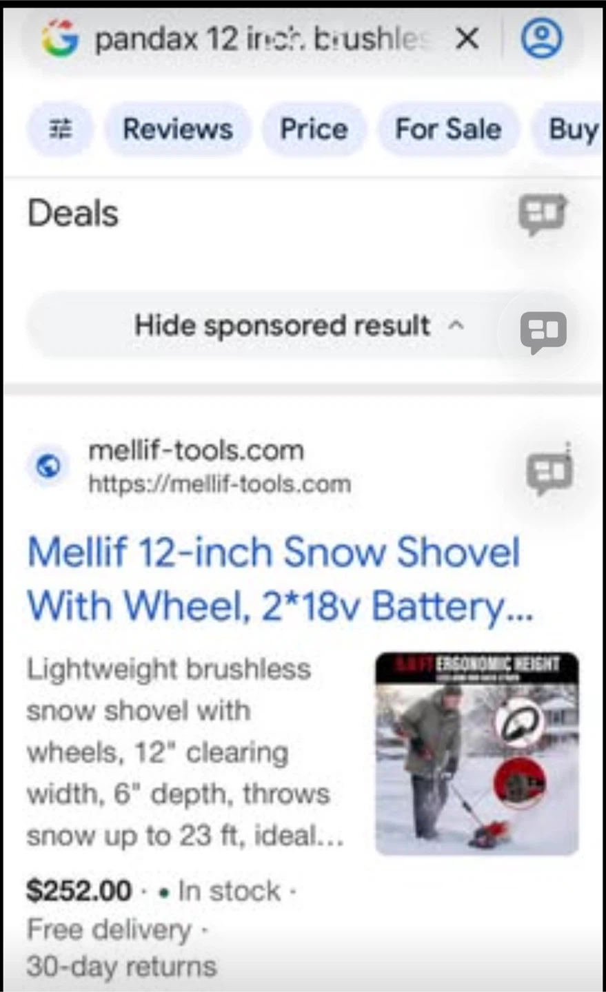 Mellif 12-inch Snow Shovel With Wheel - photo 2