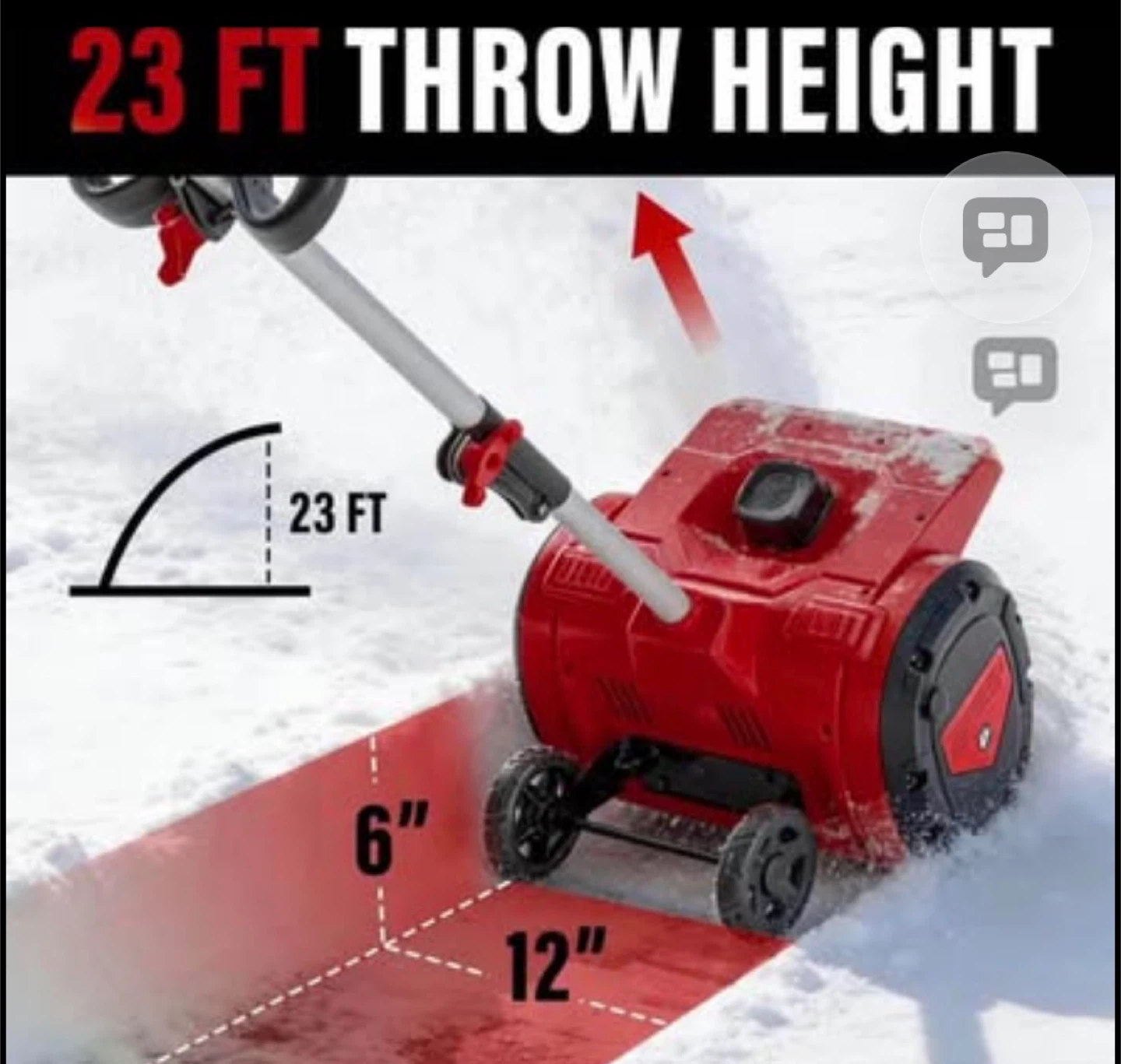 Mellif 12-inch Snow Shovel With Wheel