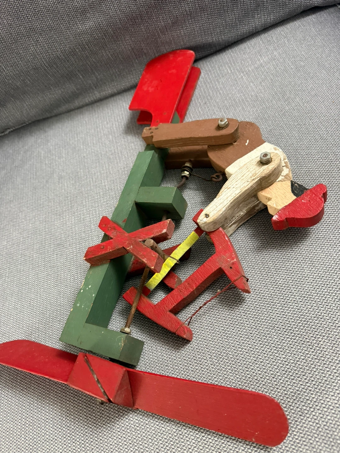 Vintage Folk Art Wooden Whirligig Mechanical Wind Toy - photo 2