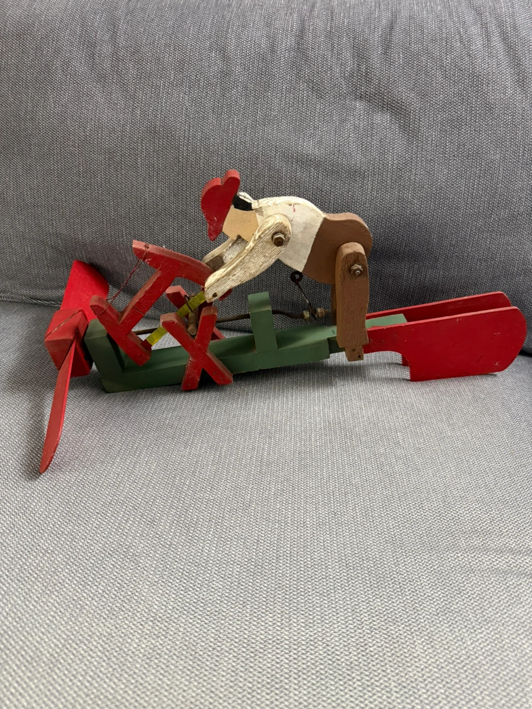 Vintage Folk Art Wooden Whirligig Mechanical Wind Toy - photo 4