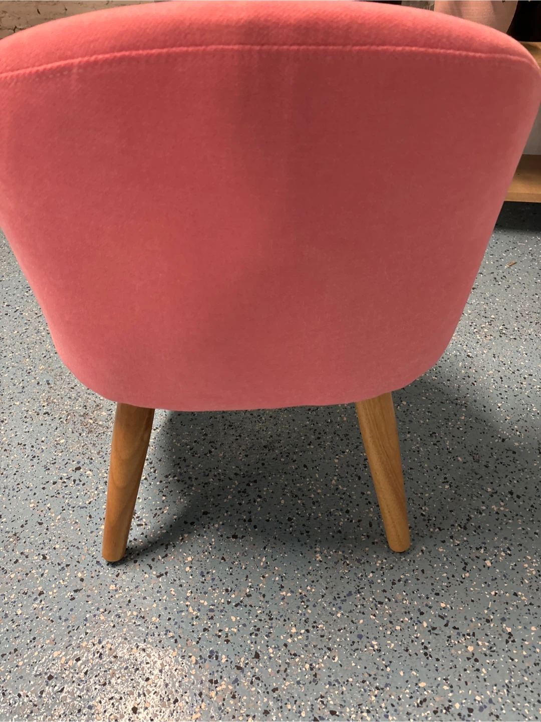 Pink Accent Chair with Wooden Legs - photo 2