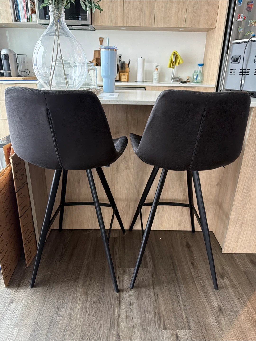 Set of 2 Black Bar Stools - photo 2