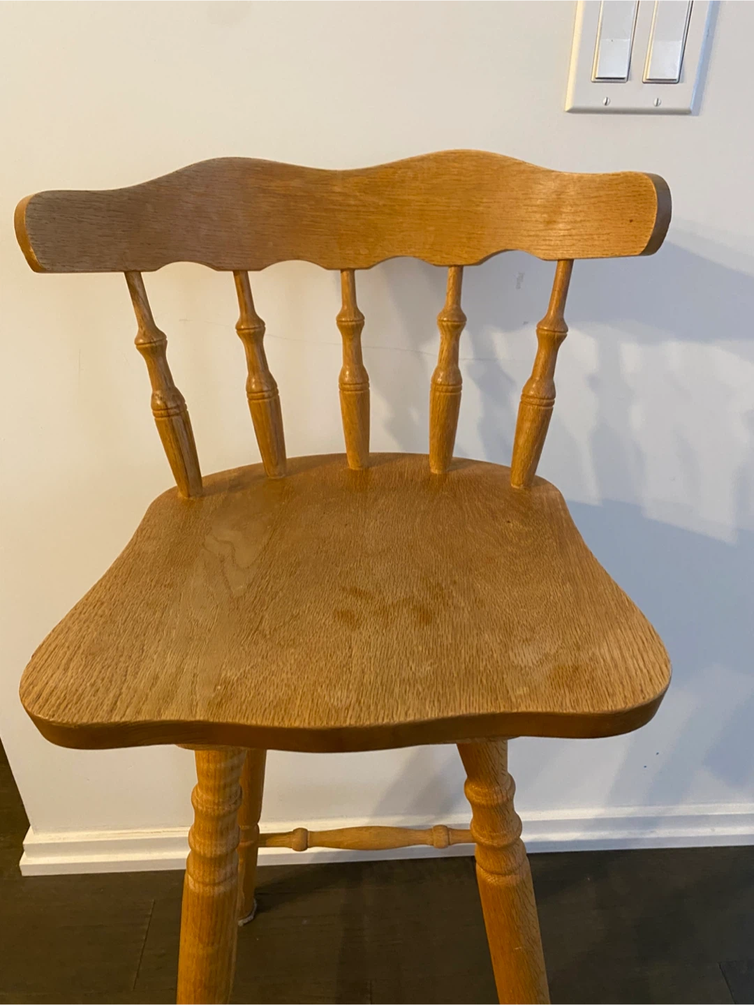 Wooden Swivel Bar Stool