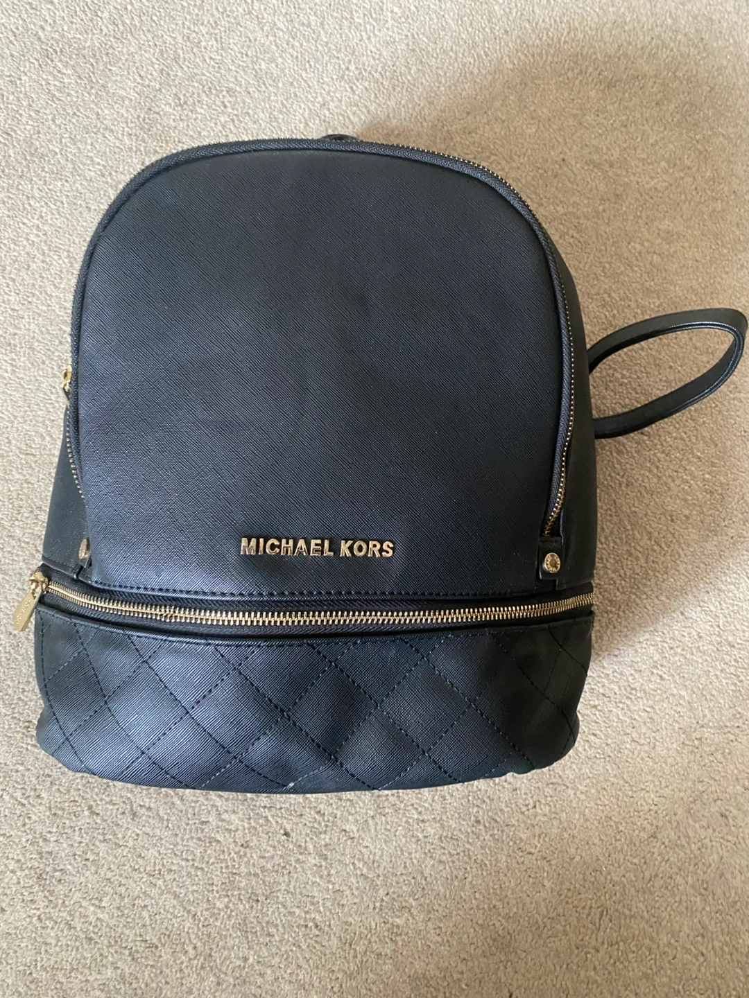 Michael Kors Black Quilted Backpack