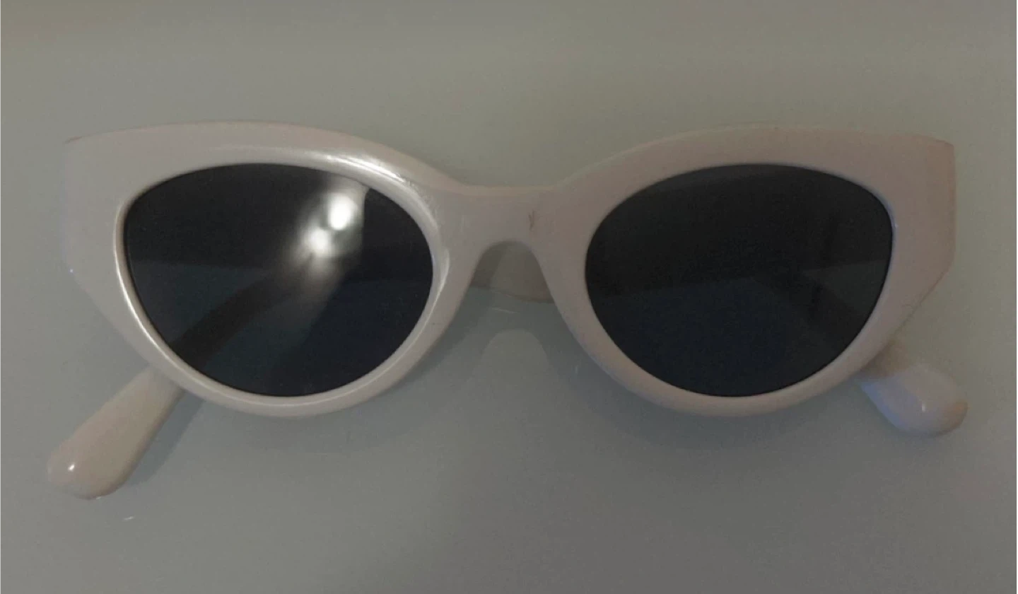 White Cat-Eye Sunglasses