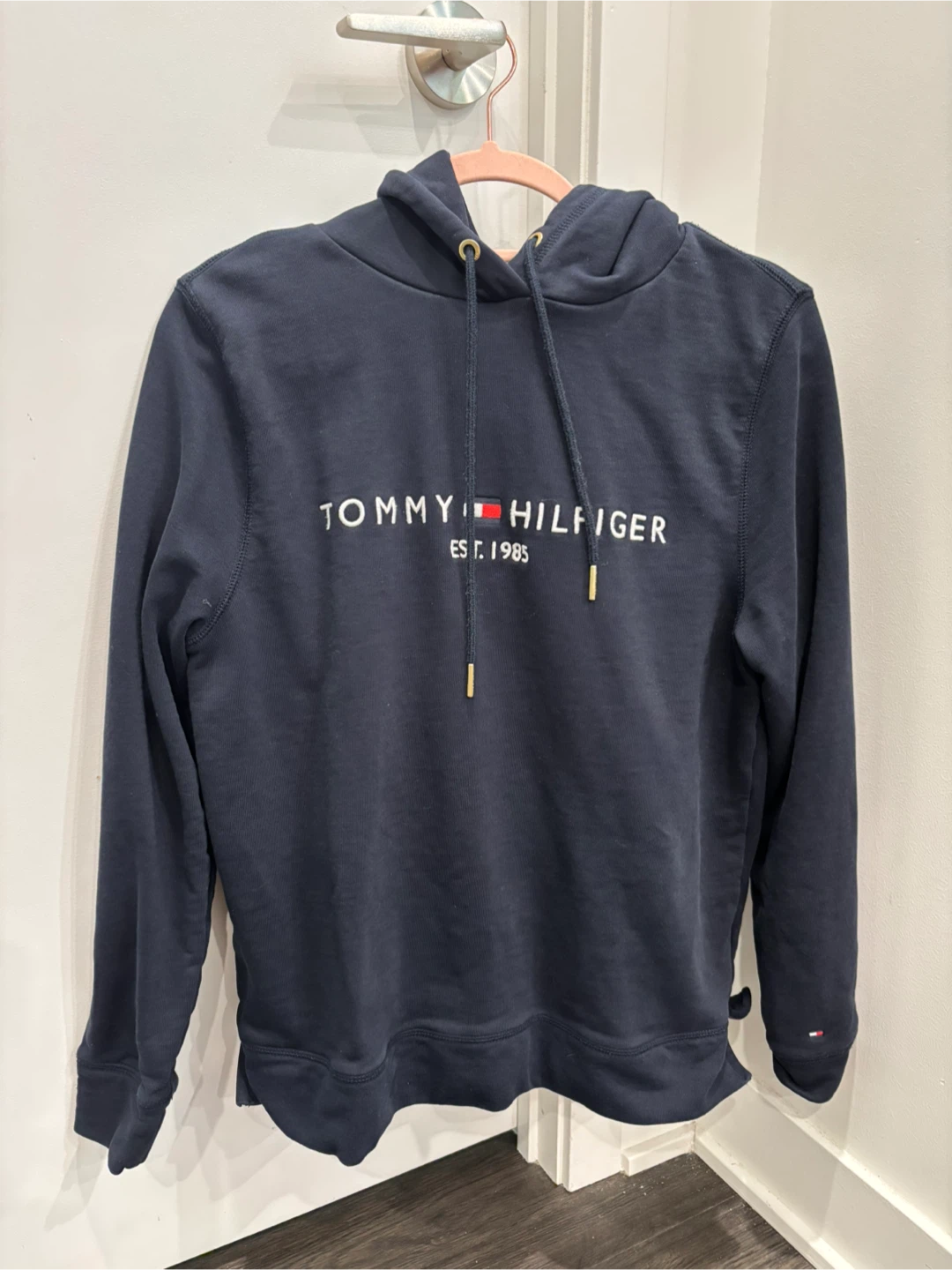 Tommy Hilfiger Navy Blue Hoodie - Size L/G