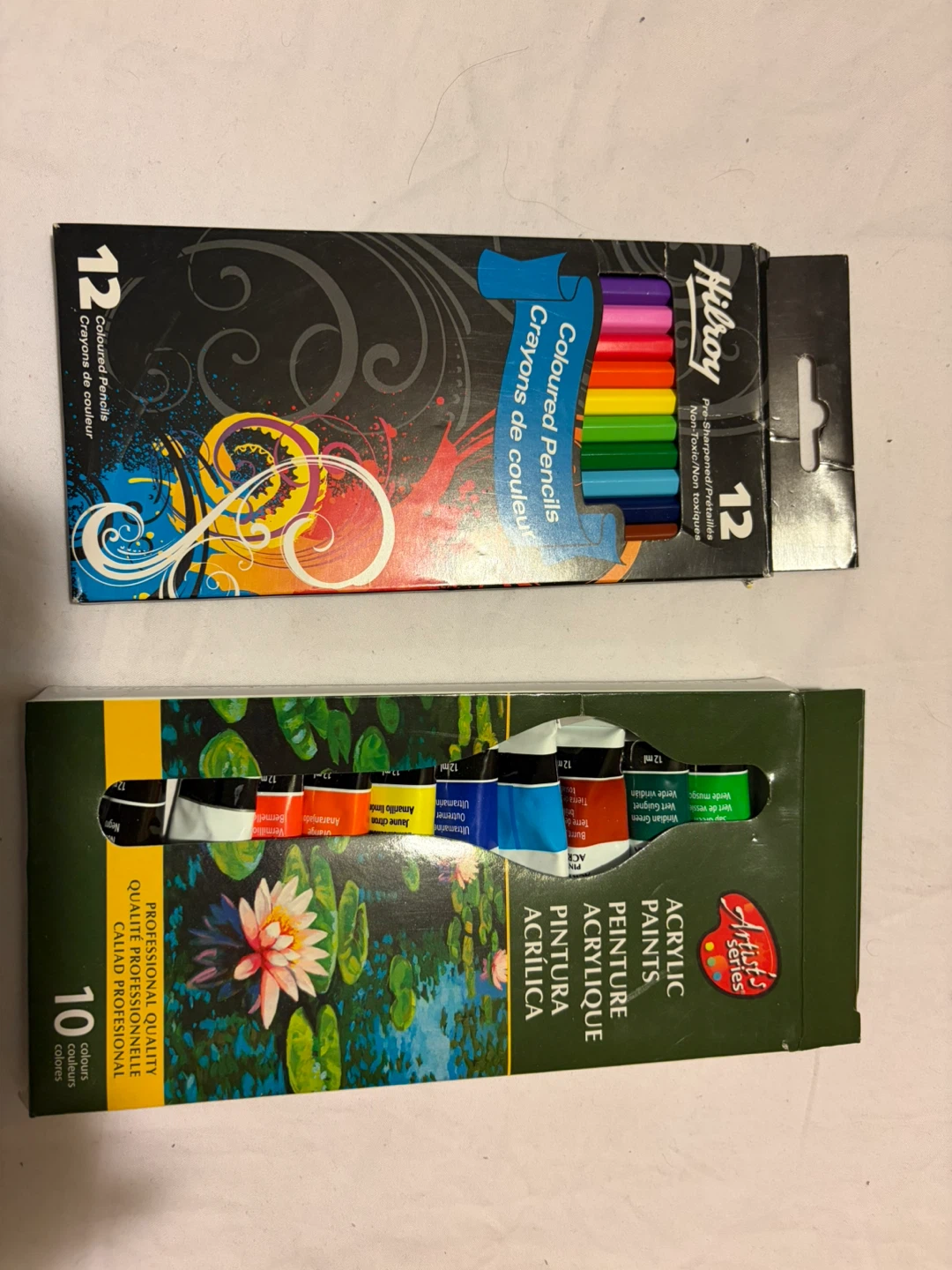 Hilroy Coloured Pencils & Artist's Loft Acrylic Paints