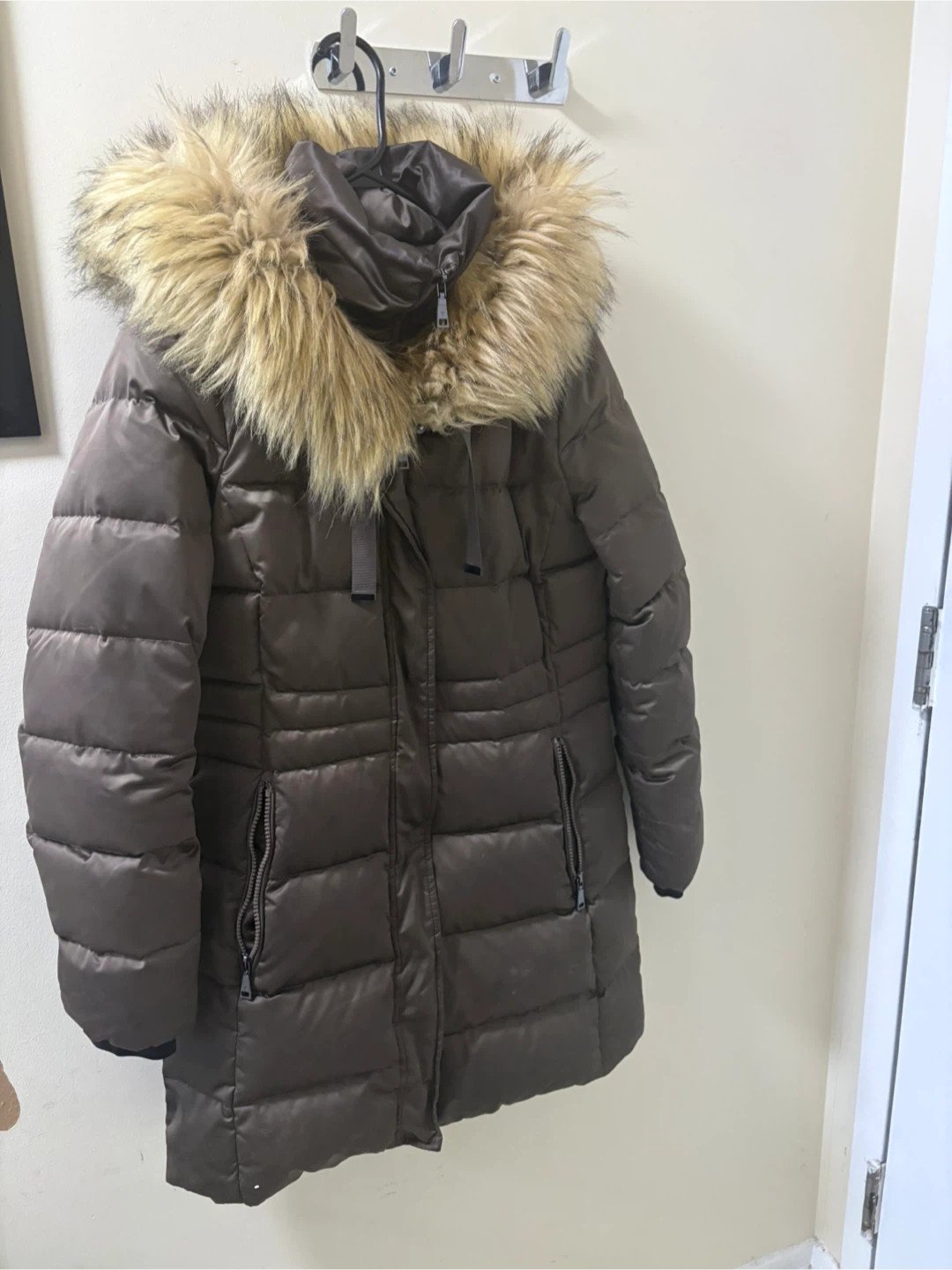 Tahari Women's Puffer Coat with Fur Hood - photo 2
