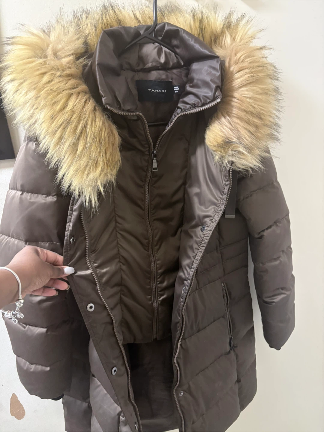 Tahari Women's Puffer Coat with Fur Hood - photo 3