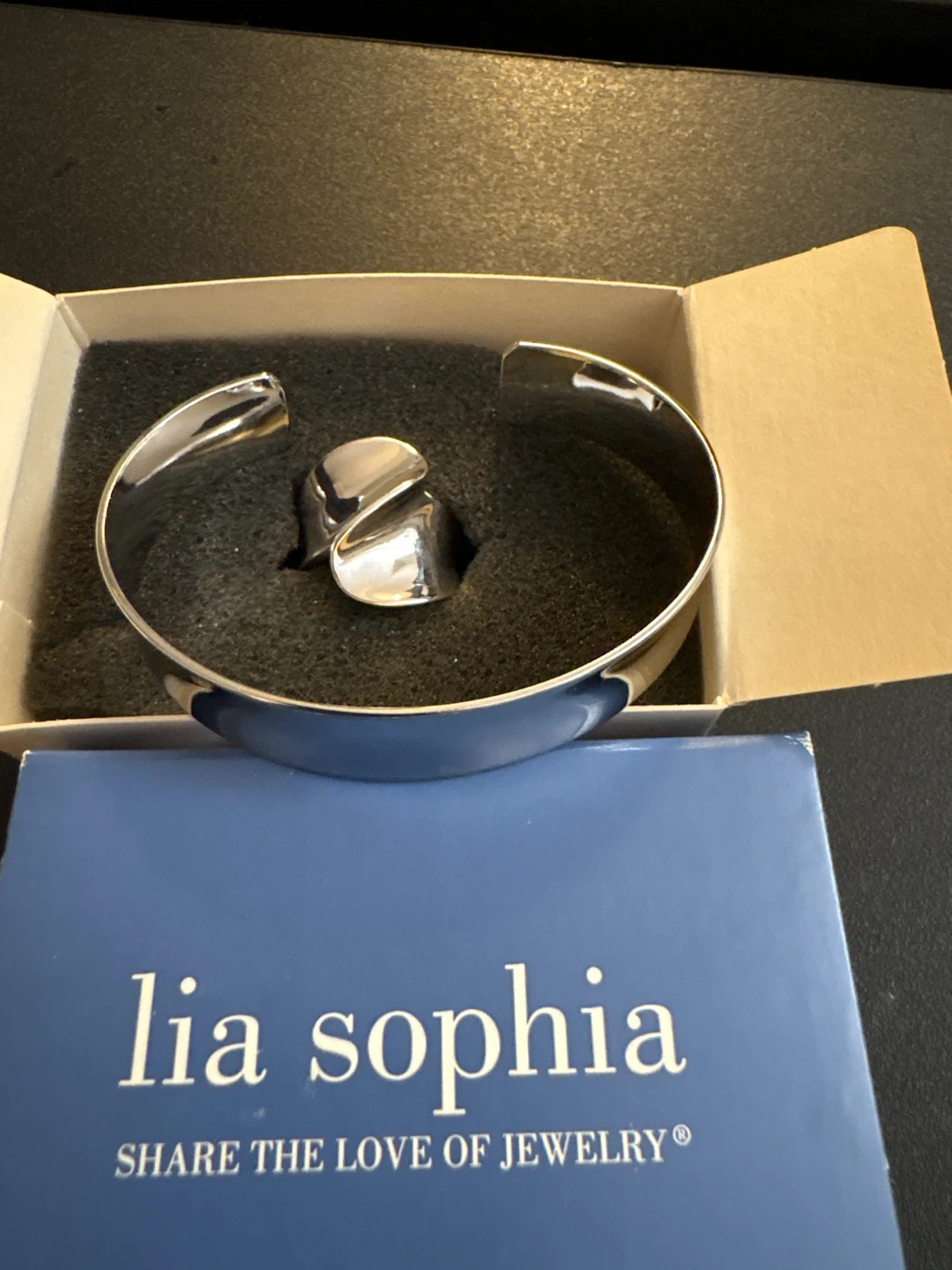 Lia Sophia Silver-Tone Cuff Bracelet and Ring Set - photo 2