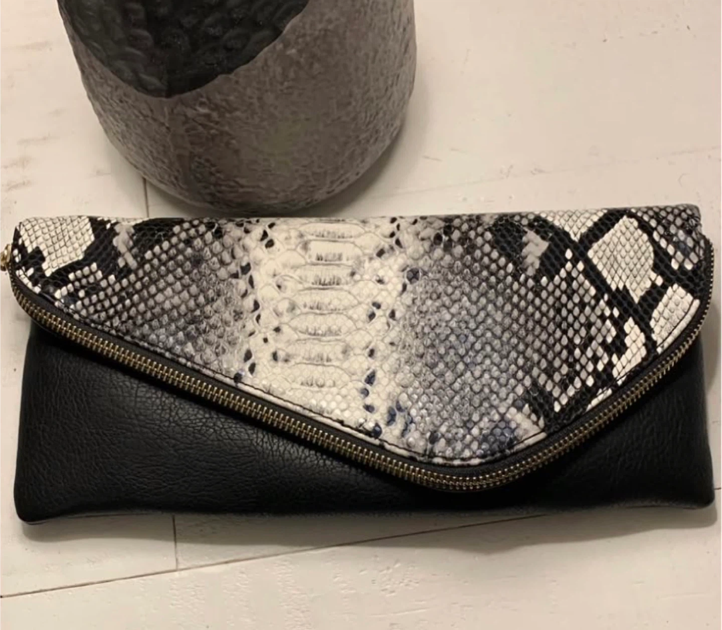 Clutches: Studded Blue, Black Envelope, and Geometric Black - photo 3