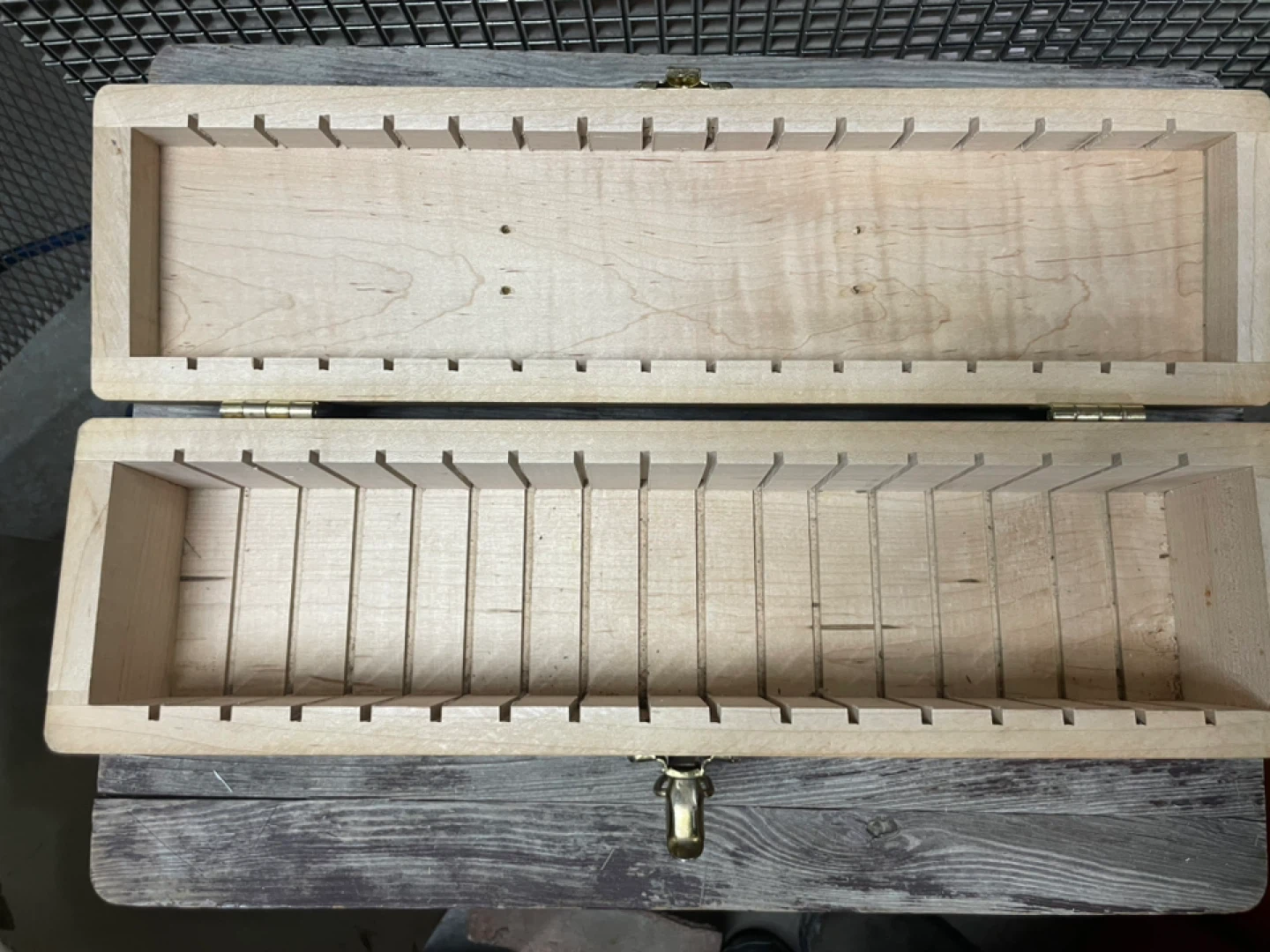 vintage wooden storage box, possibly used as a toolbox - photo 3