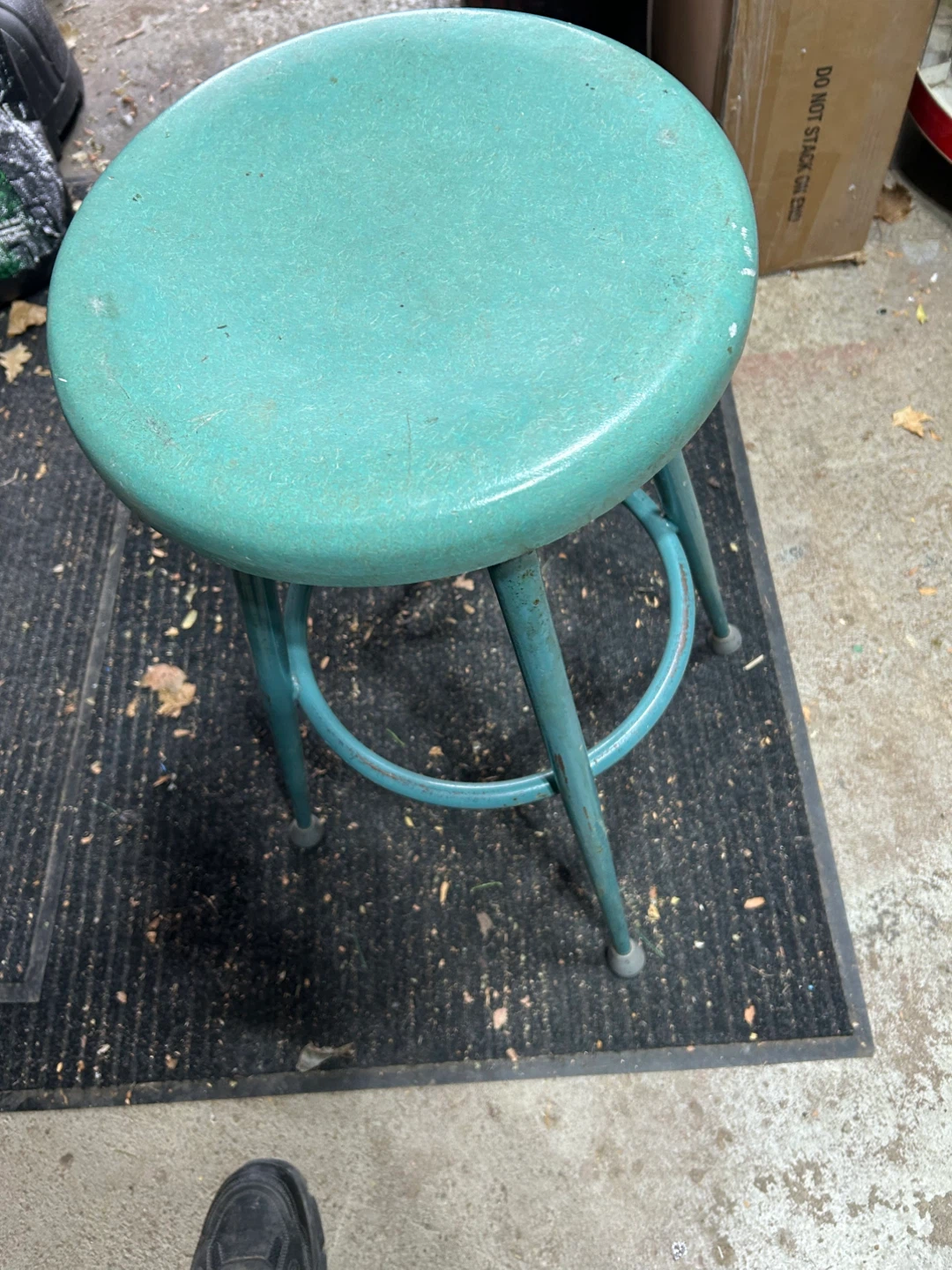 Turquoise Metal Stool - photo 2