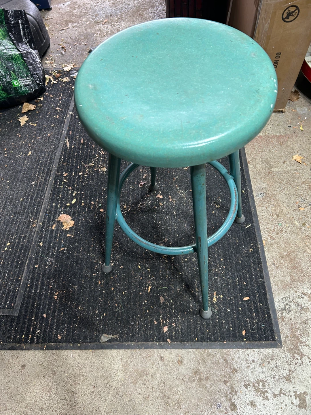 Turquoise Metal Stool