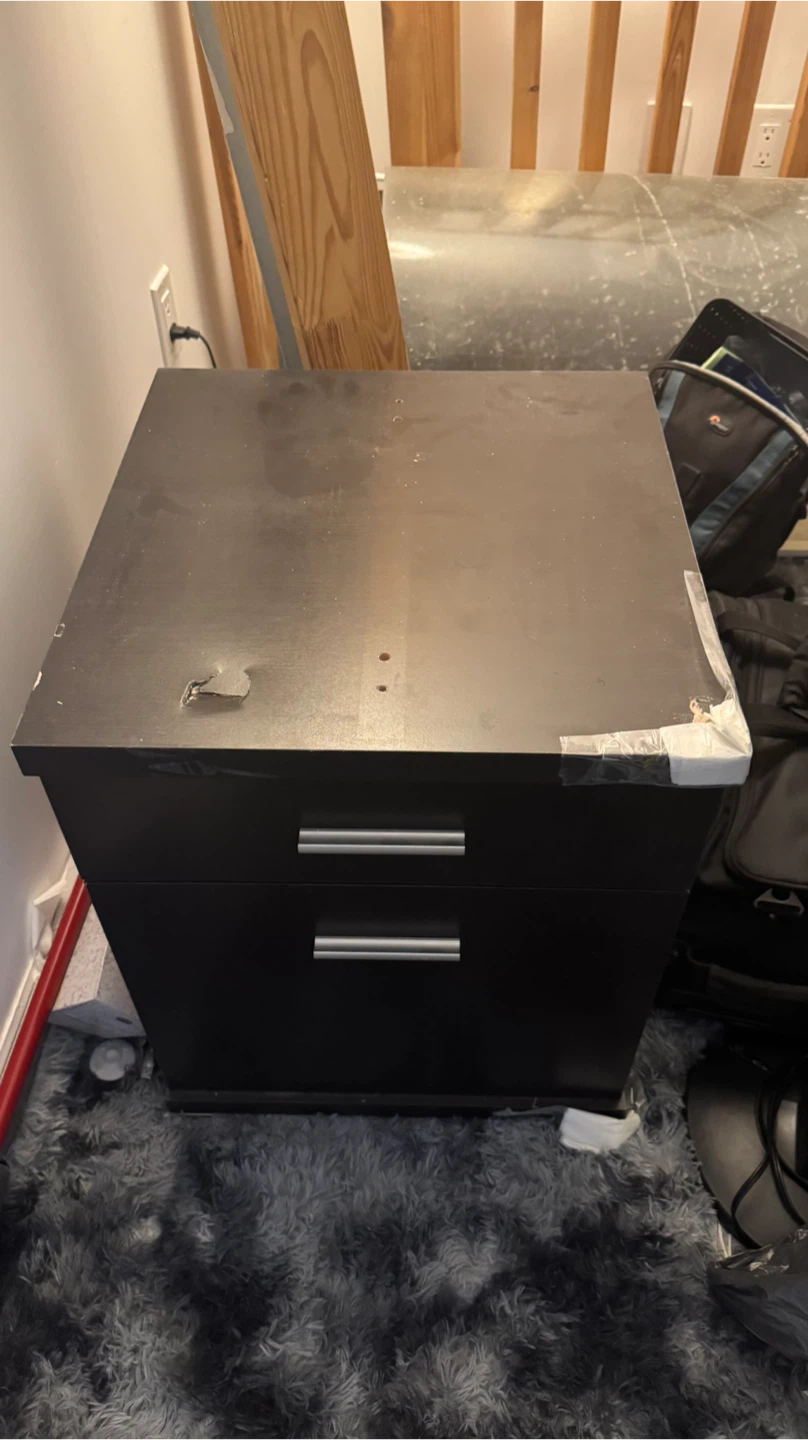 Dark Brown 2-Drawer Filing Cabinet