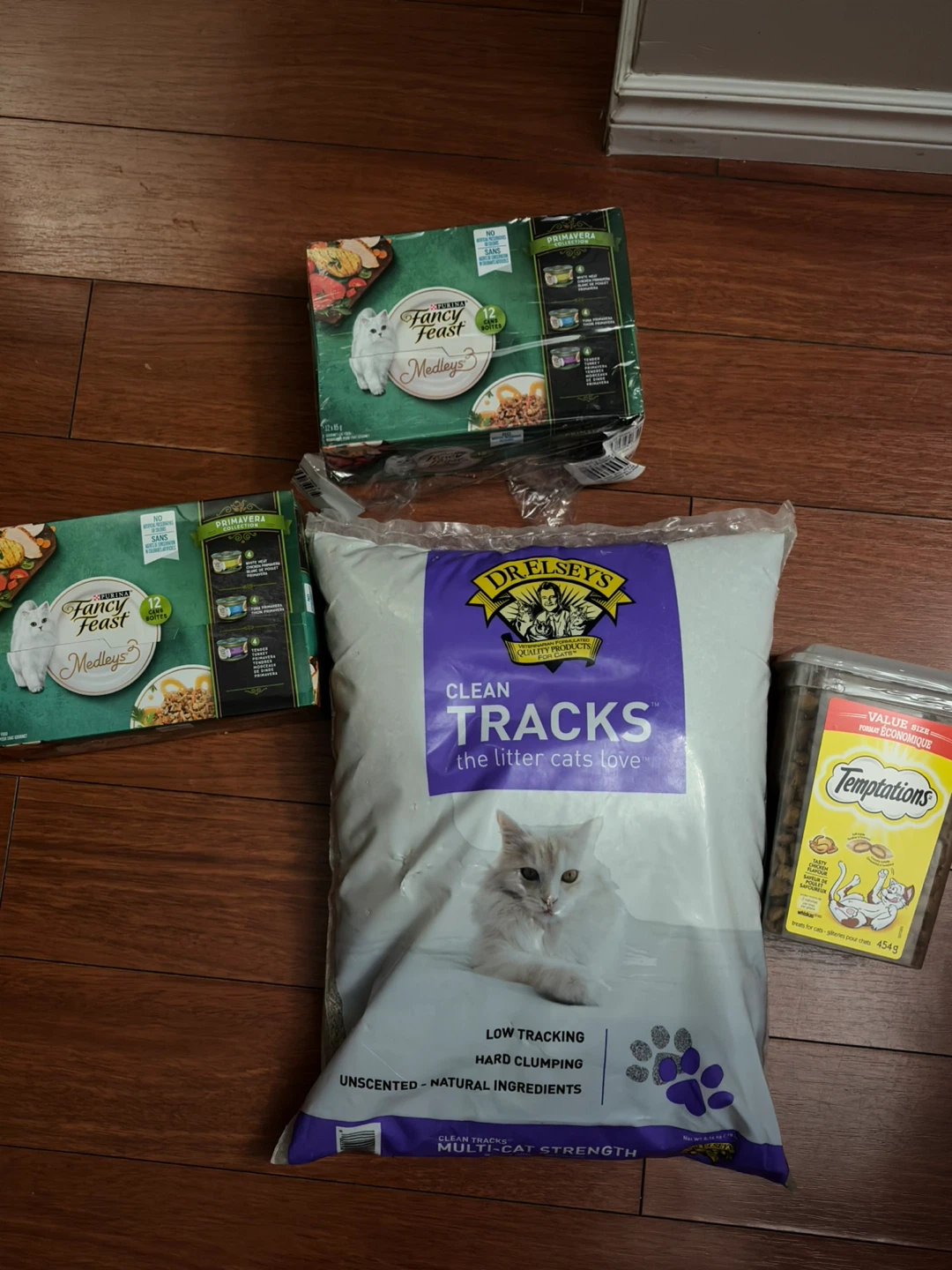 Dr. Elsey's Clean Tracks Litter & Fancy Feast Medleys Cat Food