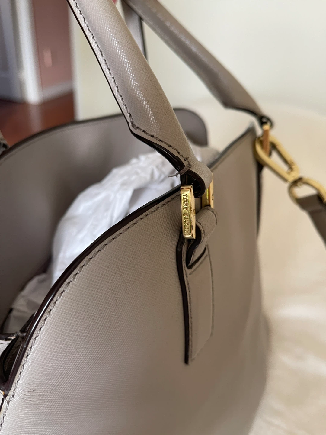Tory Burch Grey Leather Satchel Handbag - photo 4