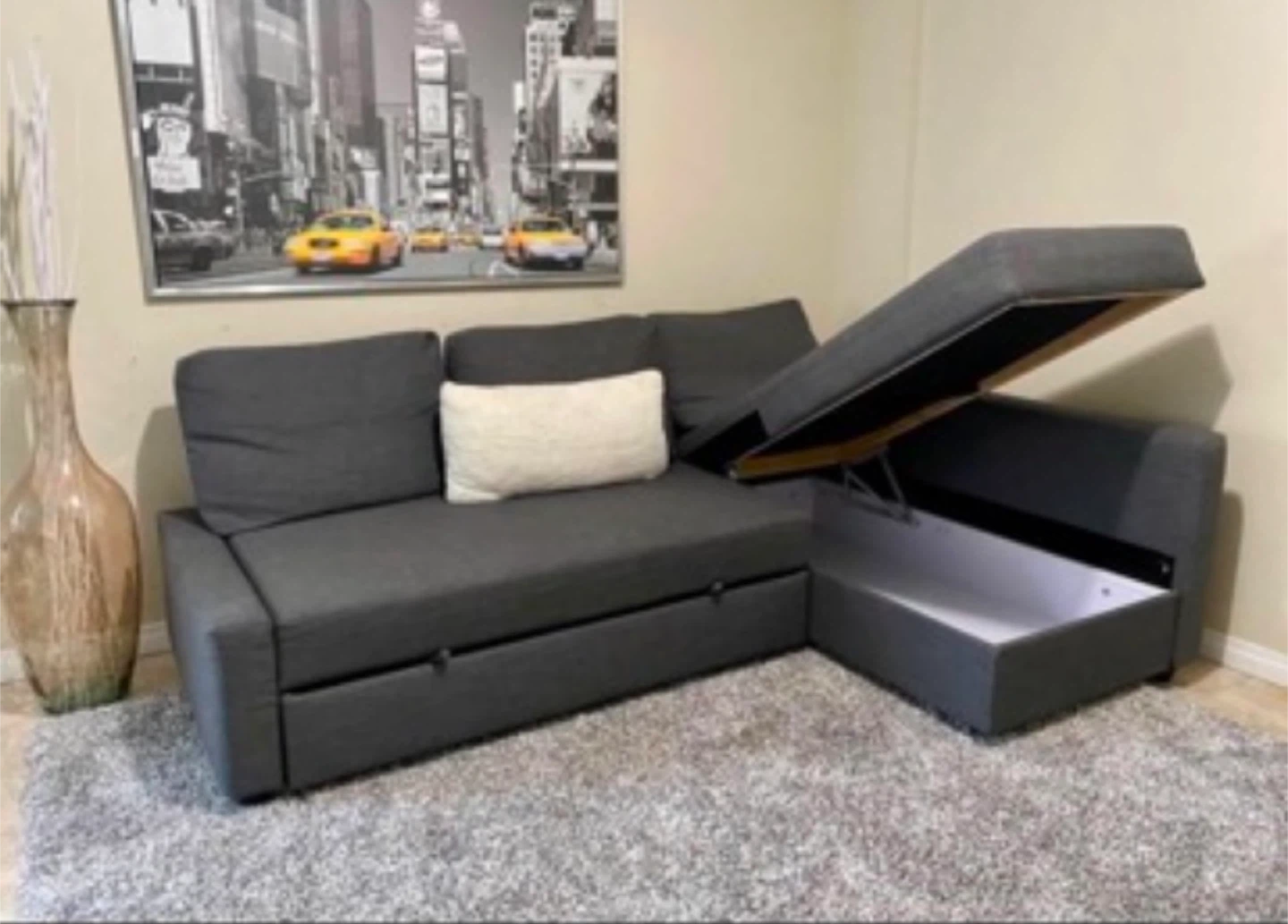 Delivery Available-Grey Sectional Sofa with Storage - photo 2