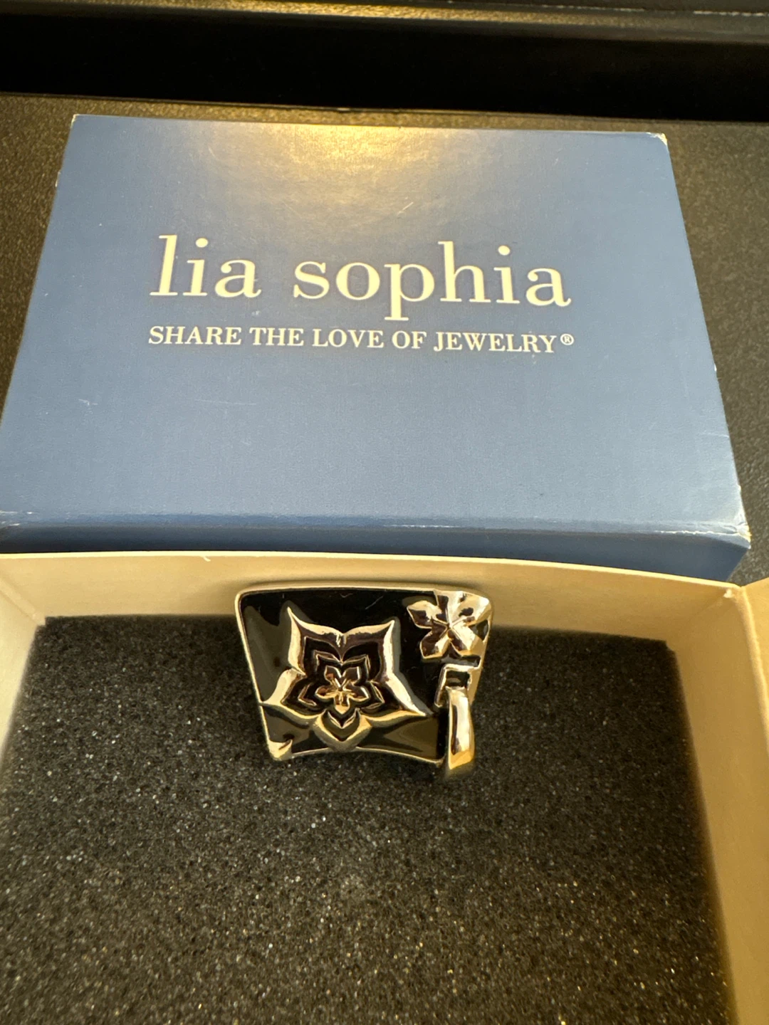 Lia Sophia Black Enamel Pendant Necklace Charm - photo 2