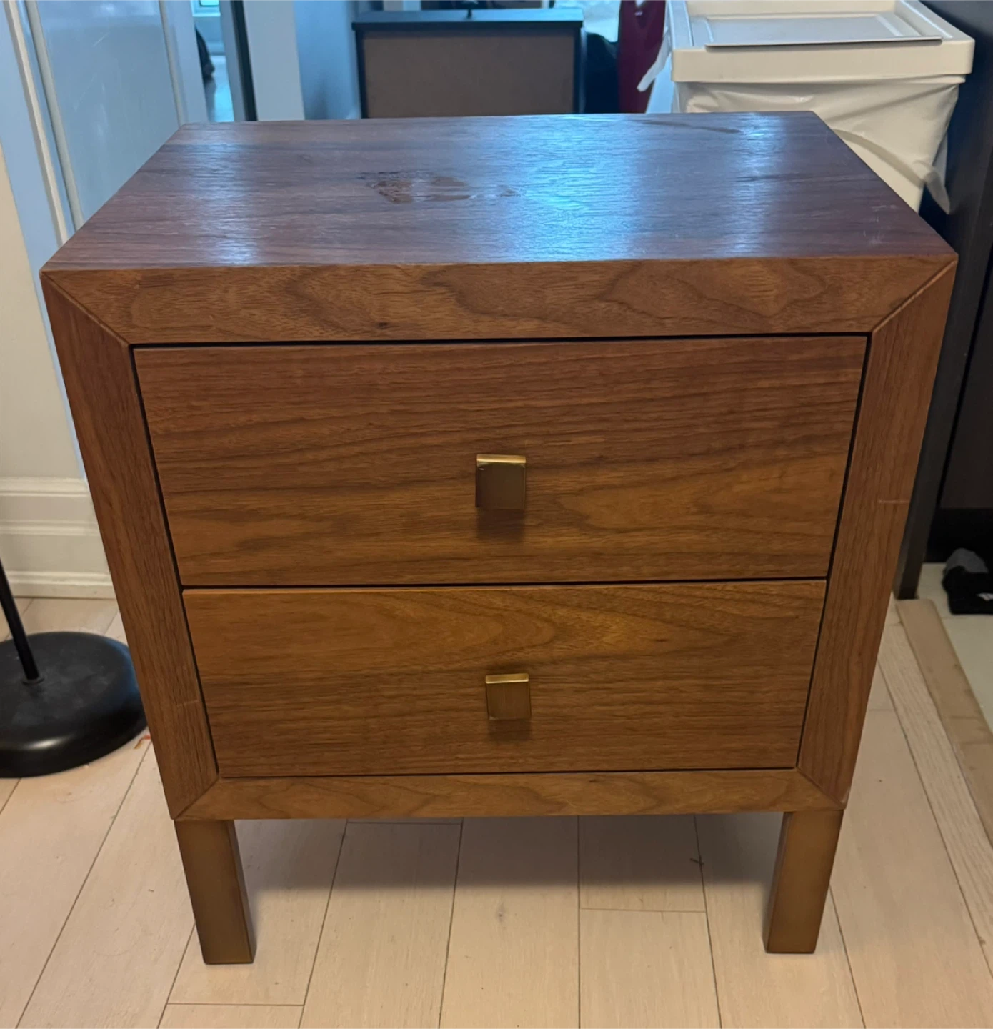 Structube Wooden Nightstand with 2 Drawers