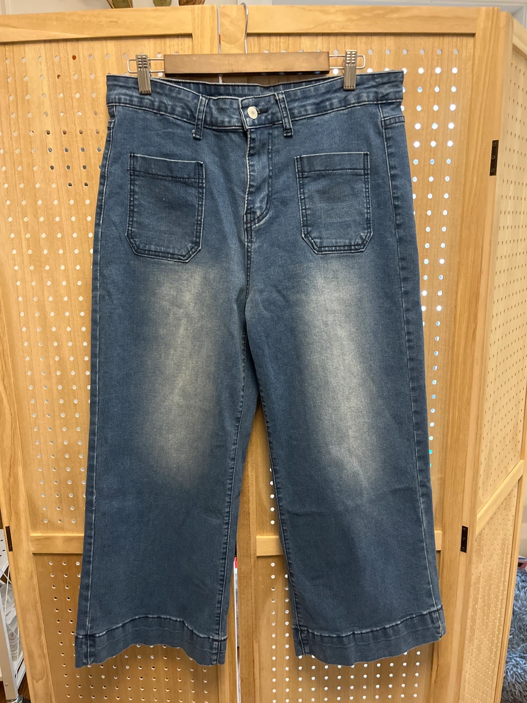 Wide-leg capri jeans XL