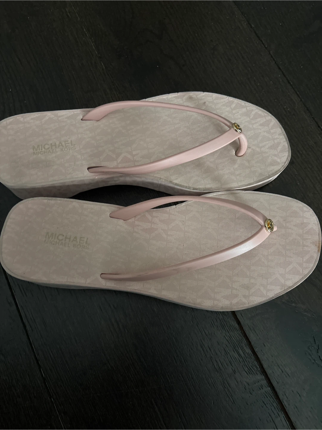Michael Kors Pink Logo Flip Flops - photo 2