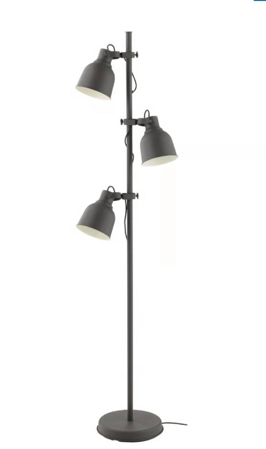 Dark Grey 3-Head Floor Lamp