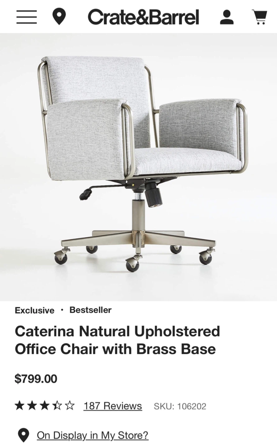Caterina Natural Upholstered Office Chair - photo 5