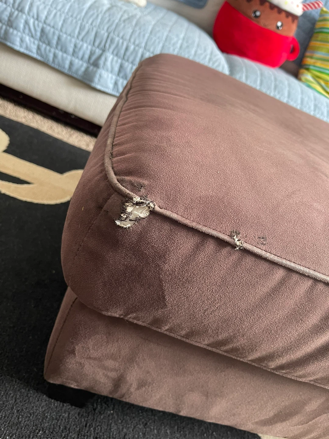 Brown Fabric Ottoman Footrest - photo 2
