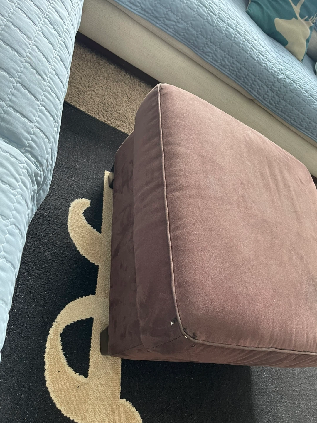 Brown Fabric Ottoman Footrest - photo 4