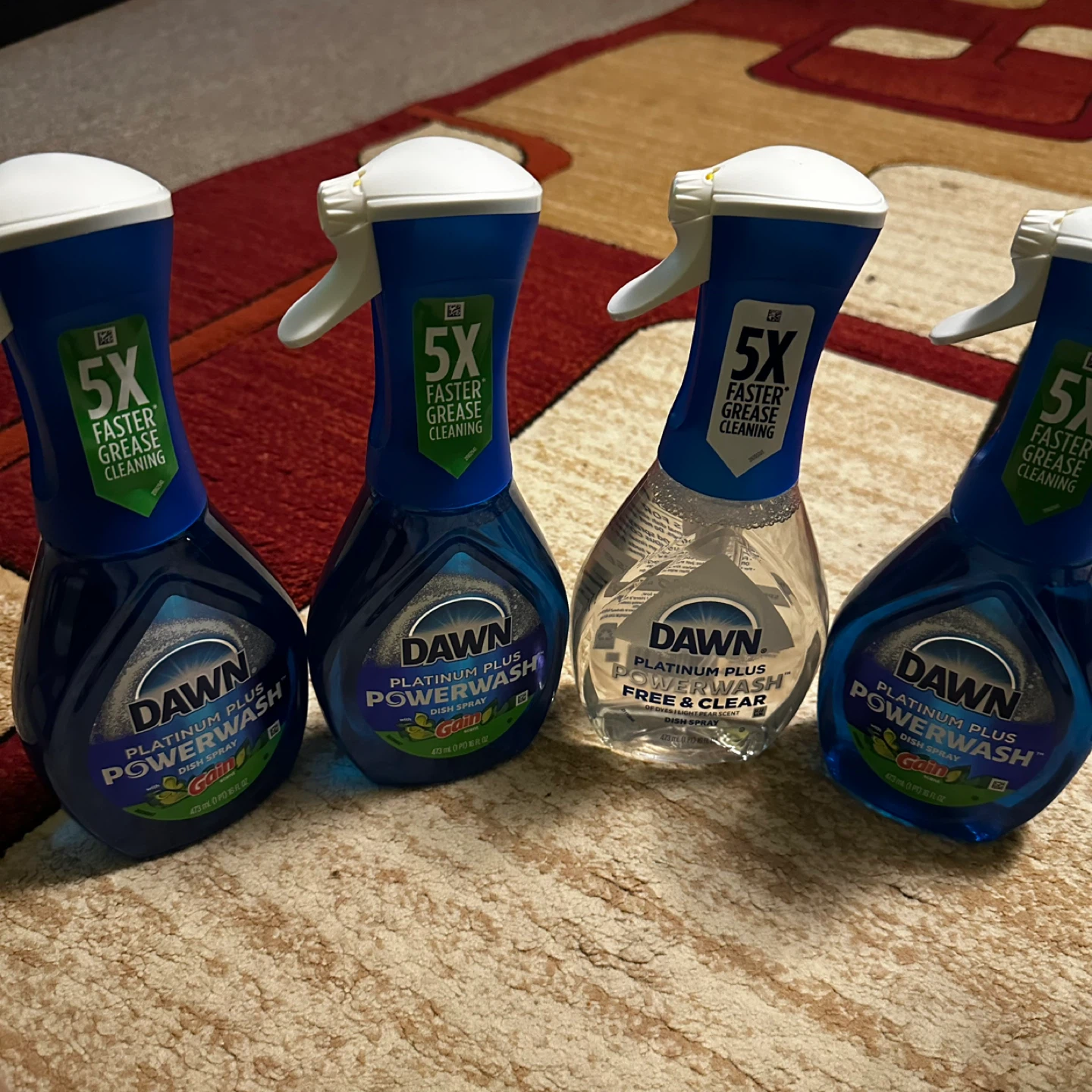 Dawn Platinum Plus Powerwash  - 3 Original, 1 Free & Clear