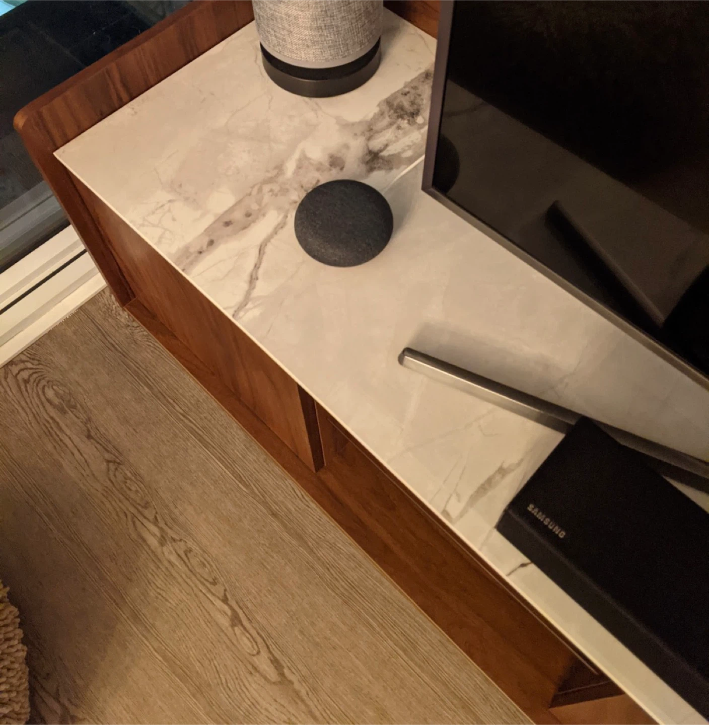 Structube Walnut & Marble TV Stand Media Unit - photo 3