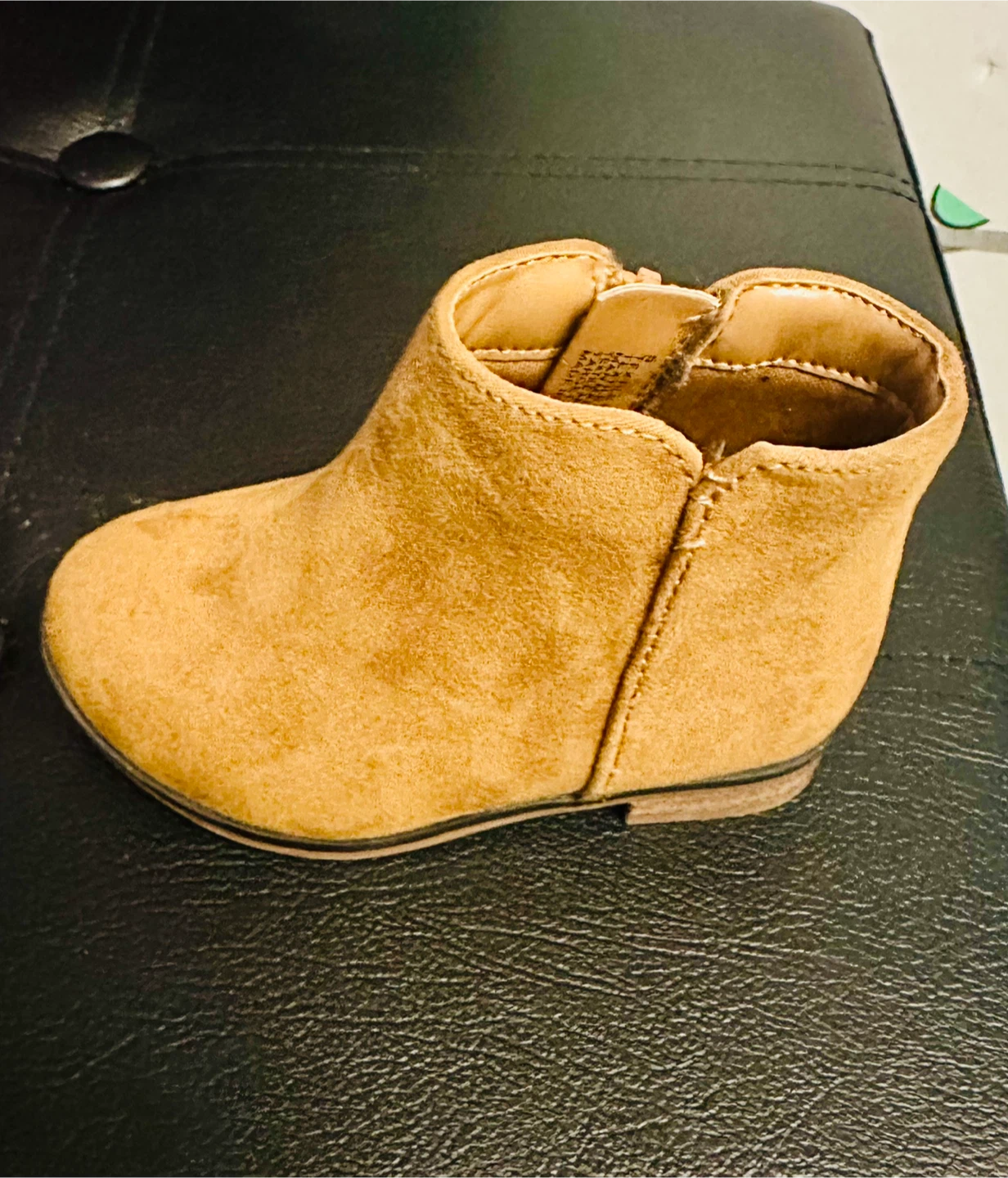Toddler Tan Suede Ankle Boots with Zipper Size 5 - photo 4