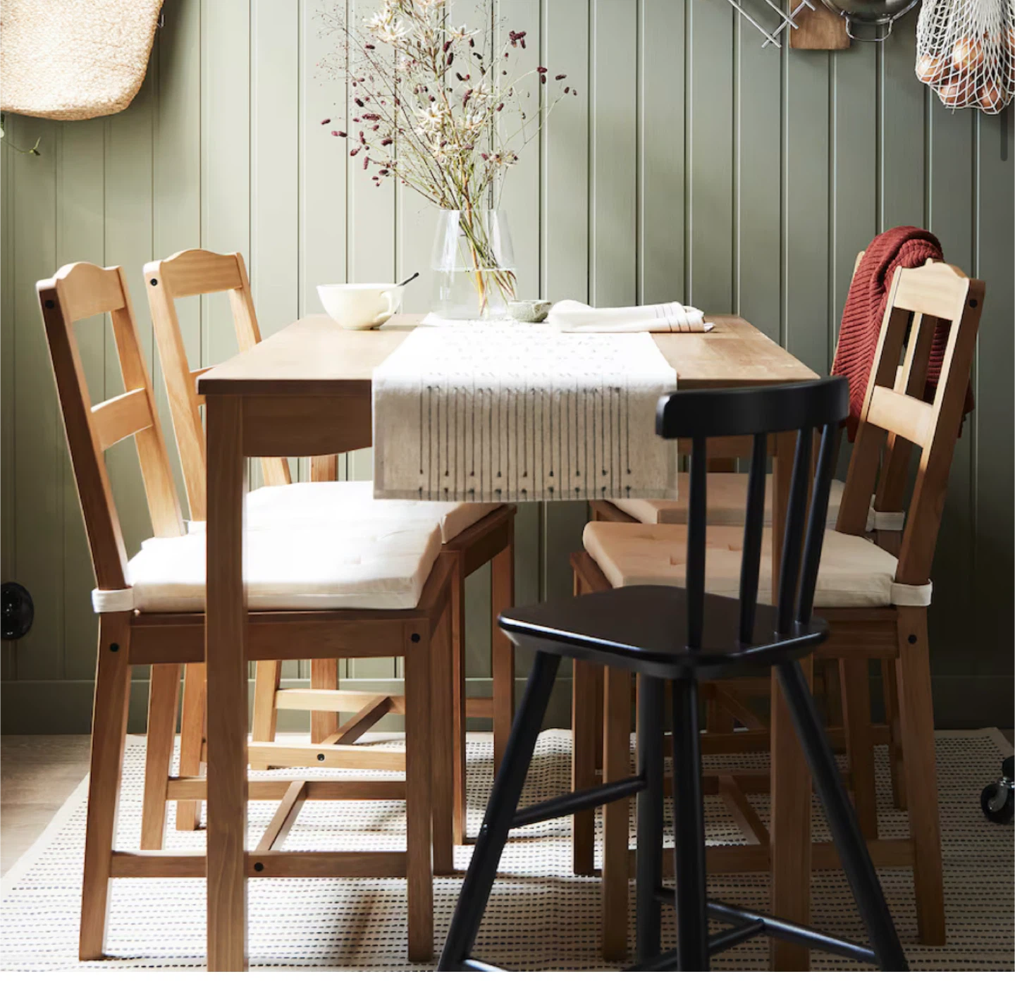 IKEA Wooden 4 Chairs Set