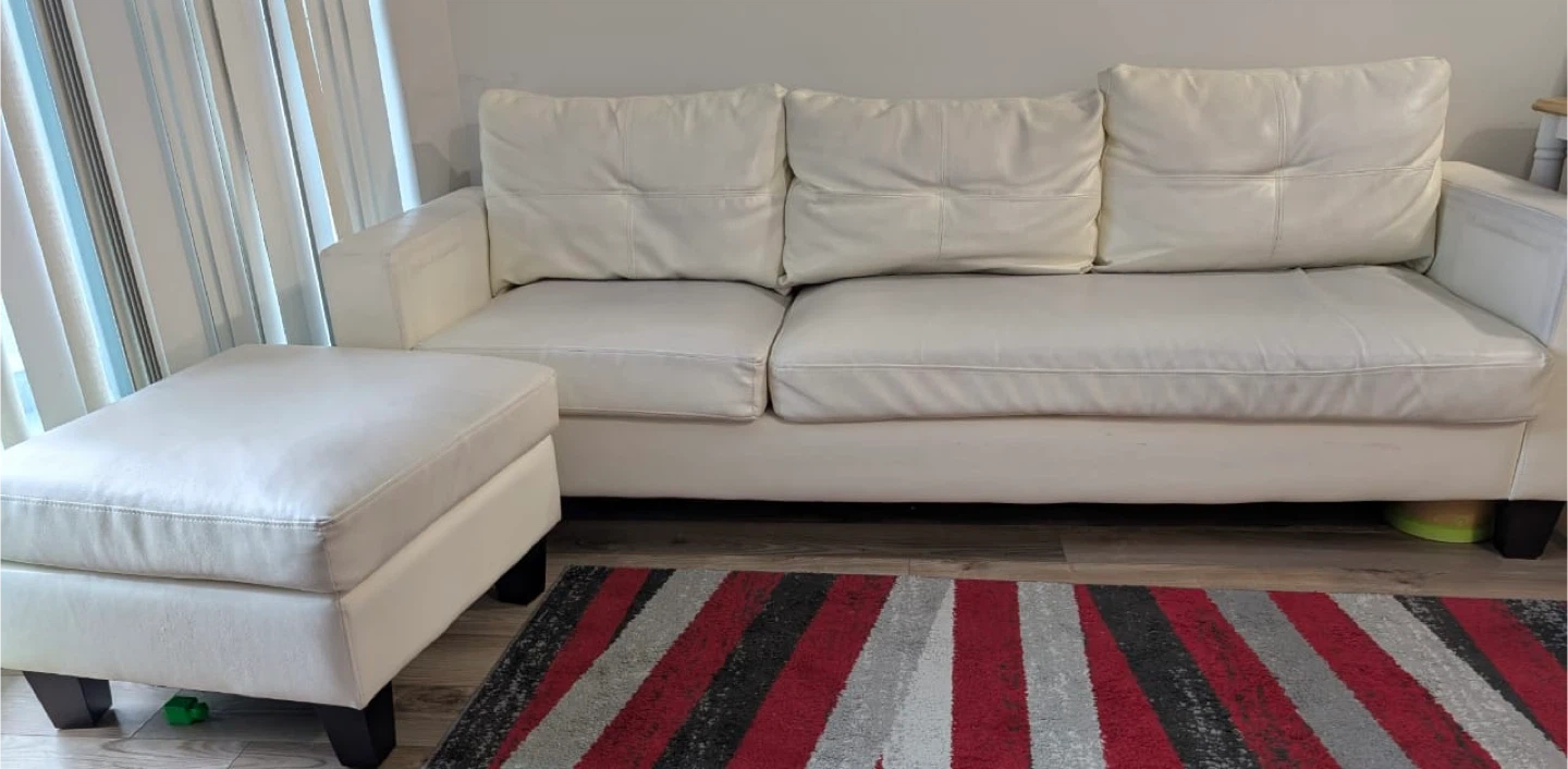 5-Seater White L-Shaped Sofa – Excellent Condition - photo 2