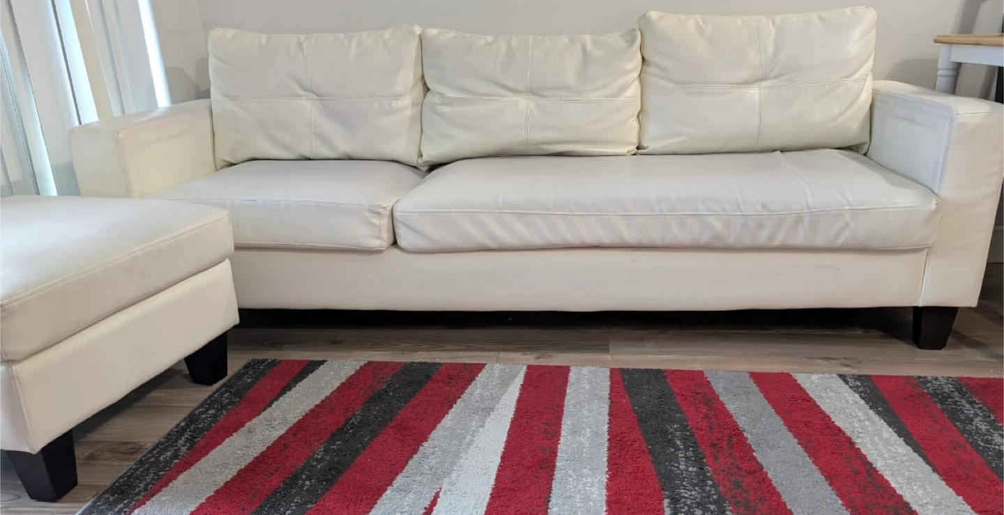 5-Seater White L-Shaped Sofa – Excellent Condition
