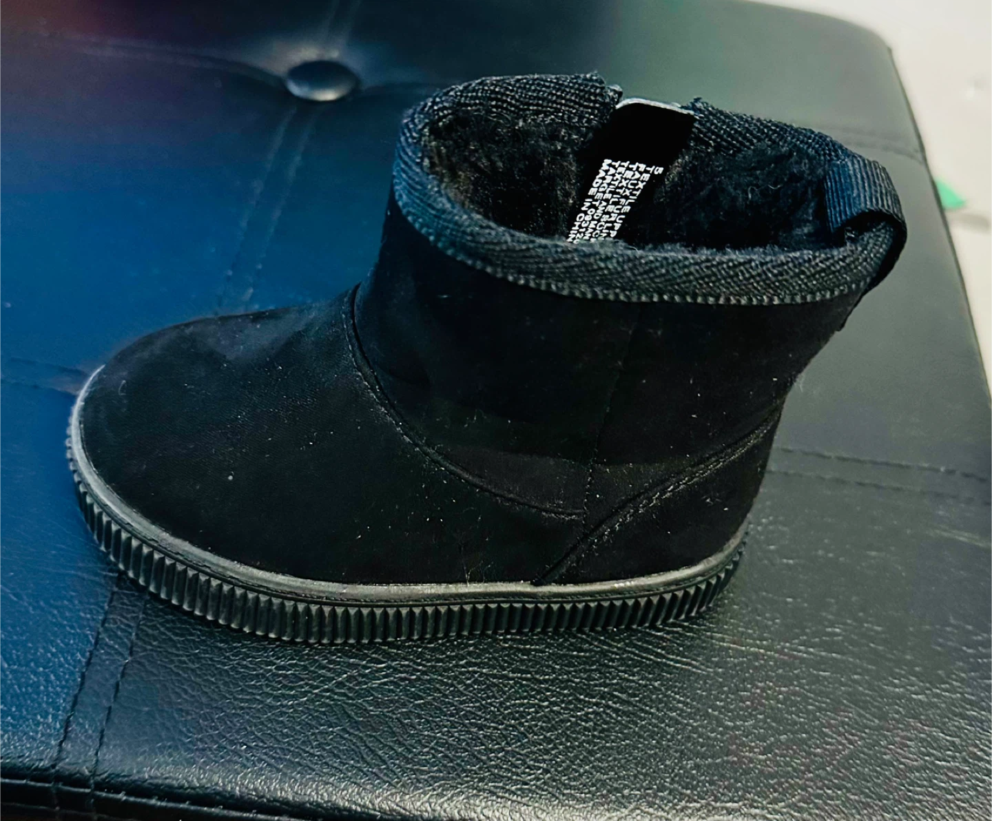 Size 5 Kids Black Winter Boots with Fur Lining - photo 2