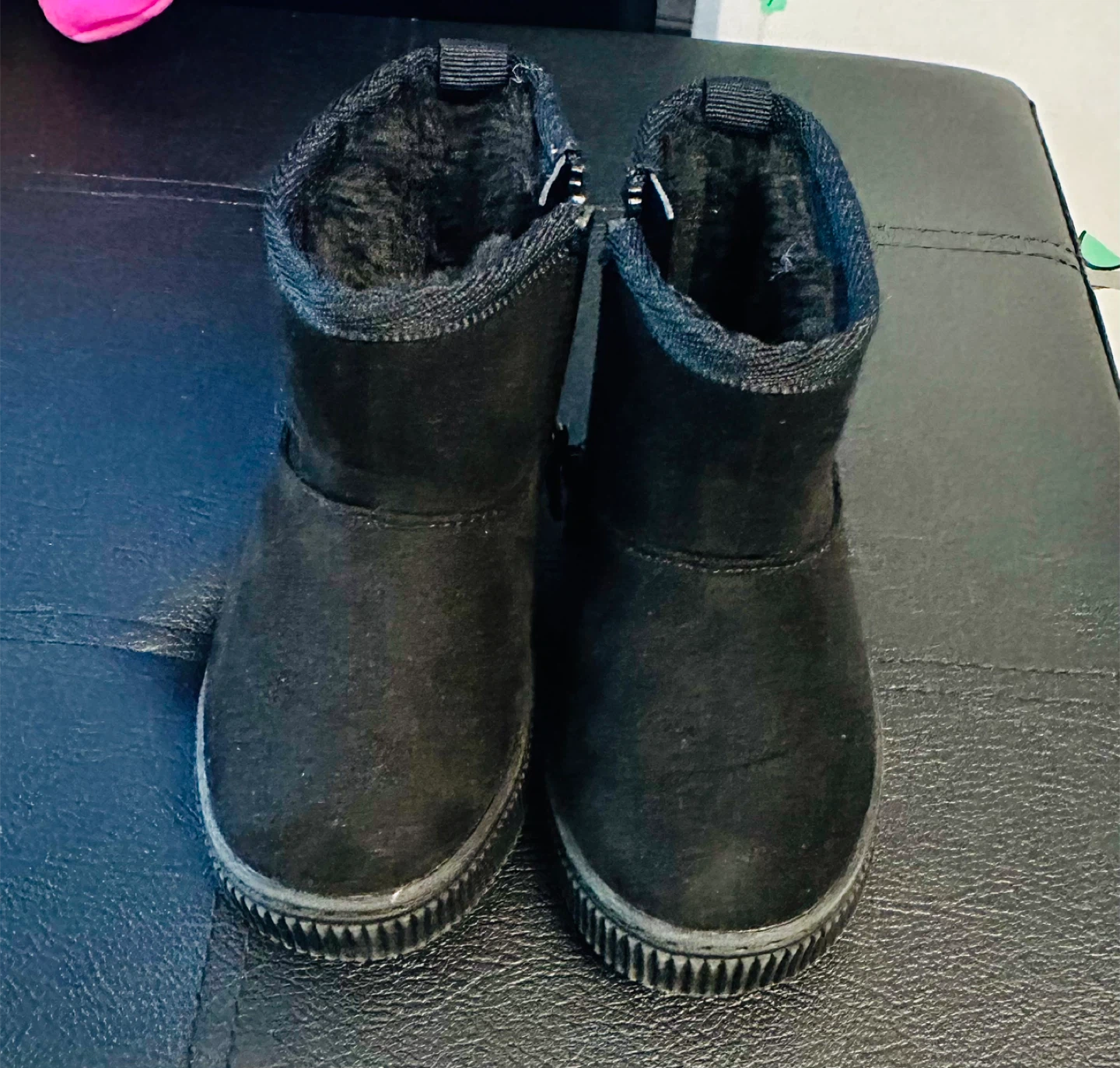 Size 5 Kids Black Winter Boots with Fur Lining - photo 3