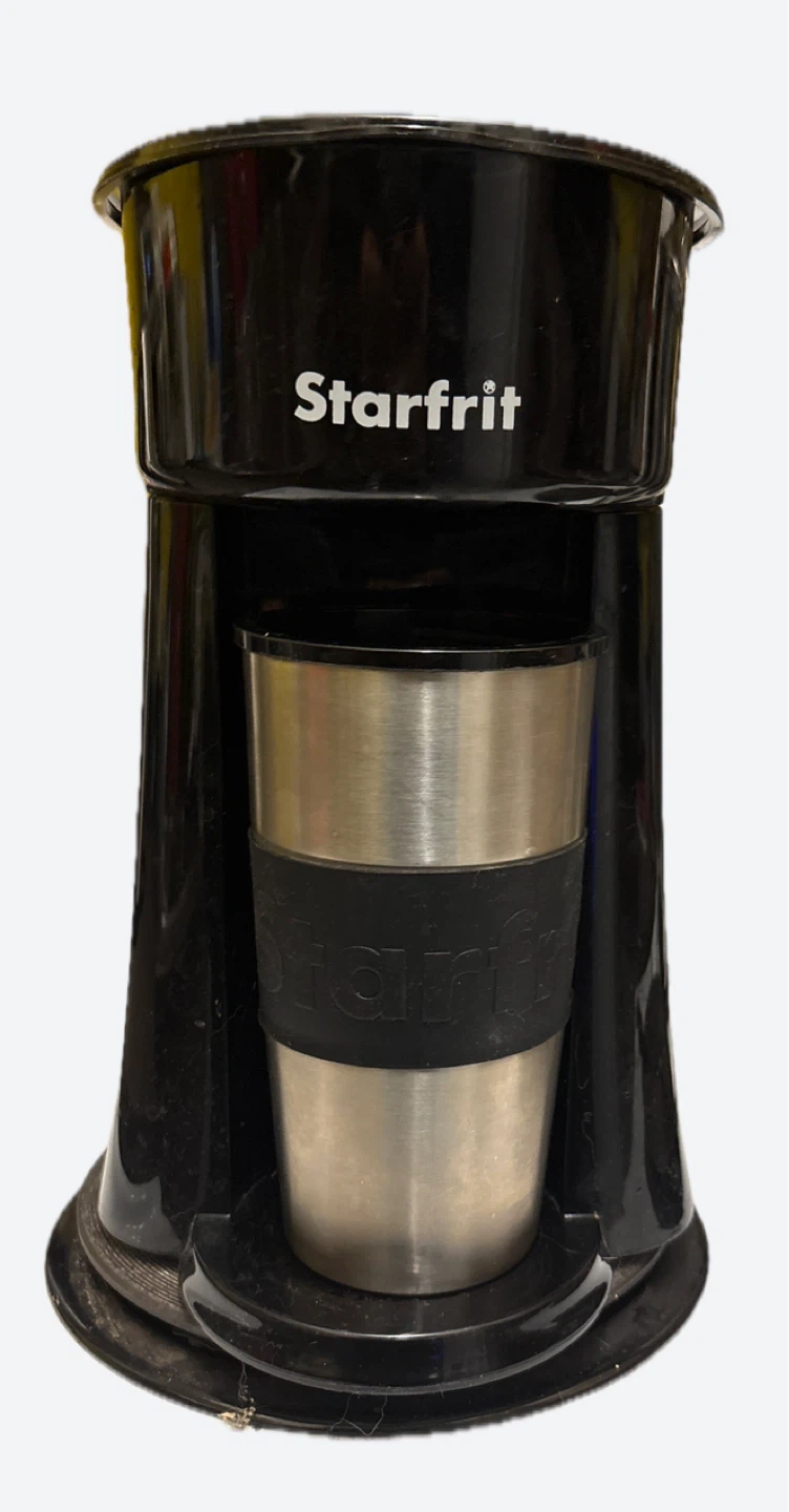 Starfrit Black Single Serve Coffee Maker with Travel Mug