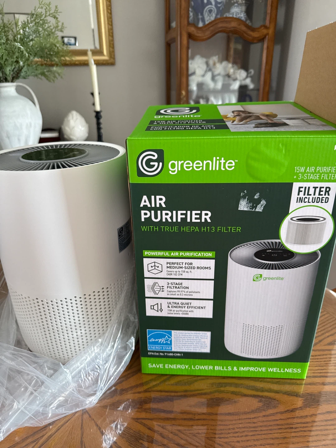 Greenlite 15W Air Purifier with HEPA H13 Filter