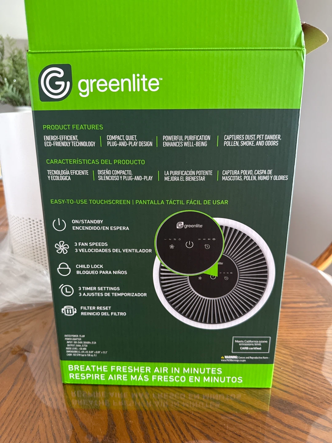 Greenlite 15W Air Purifier with HEPA H13 Filter - photo 4