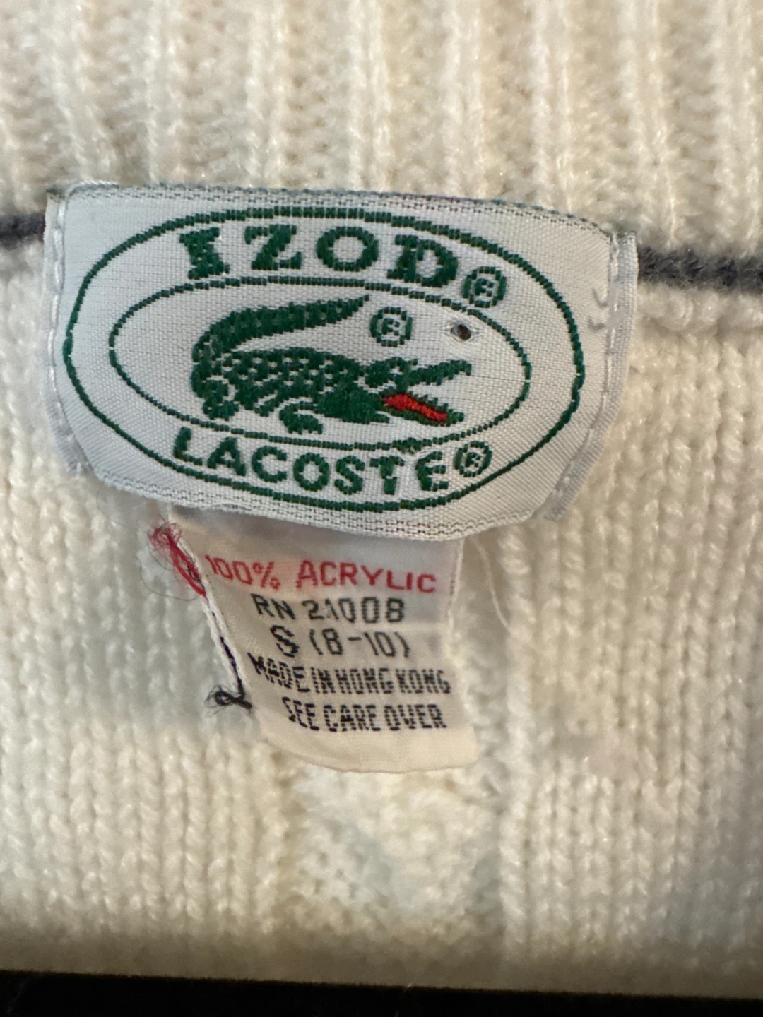 IZOD Lacoste Sweater Vest - Cream - Size S (8-10) - photo 2