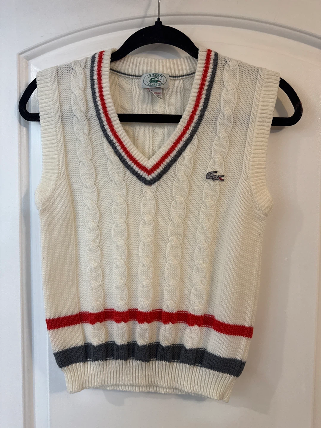 IZOD Lacoste Sweater Vest - Cream - Size S (8-10)