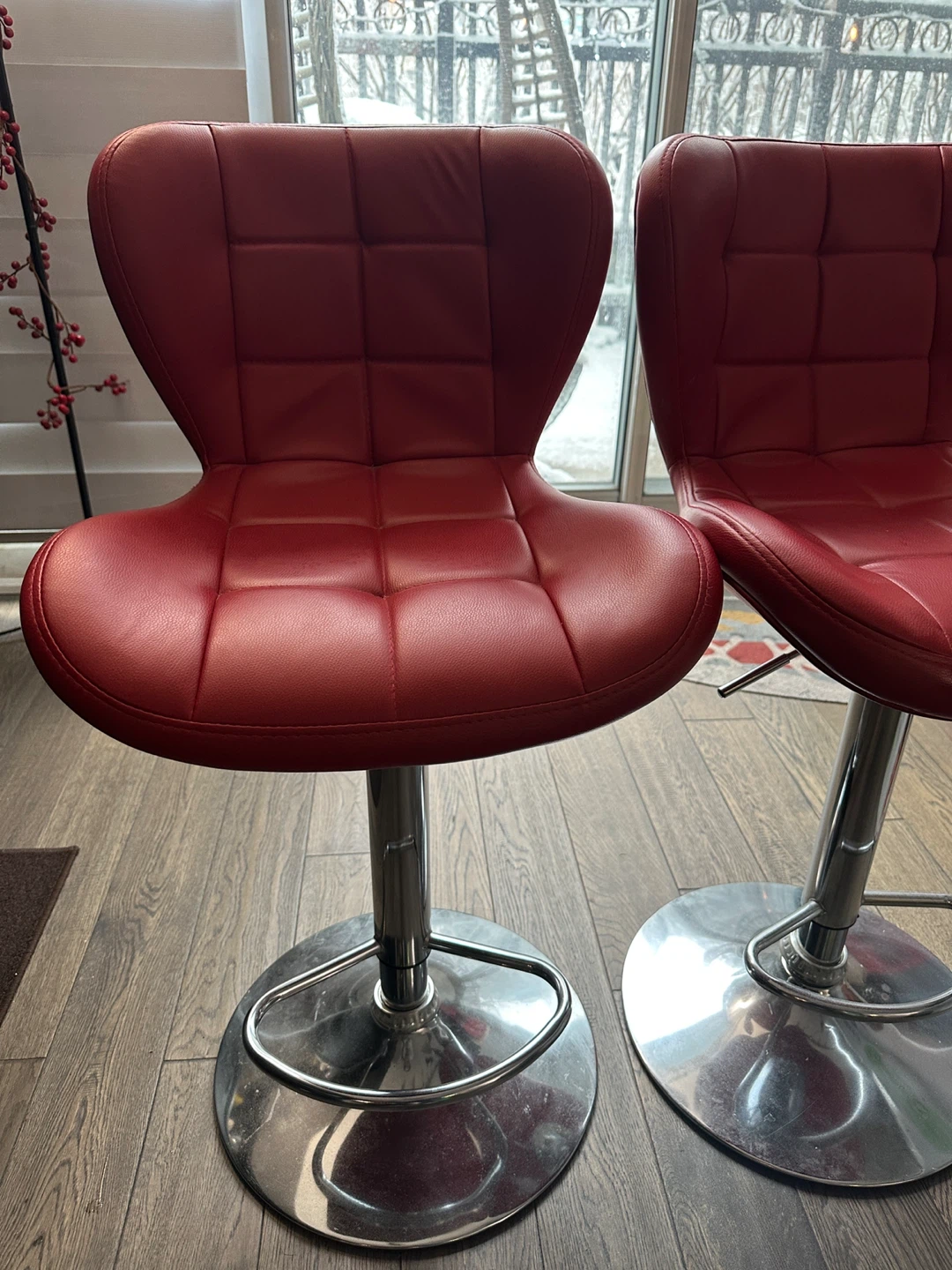 Red Bar Stools (Set of 2) - photo 2
