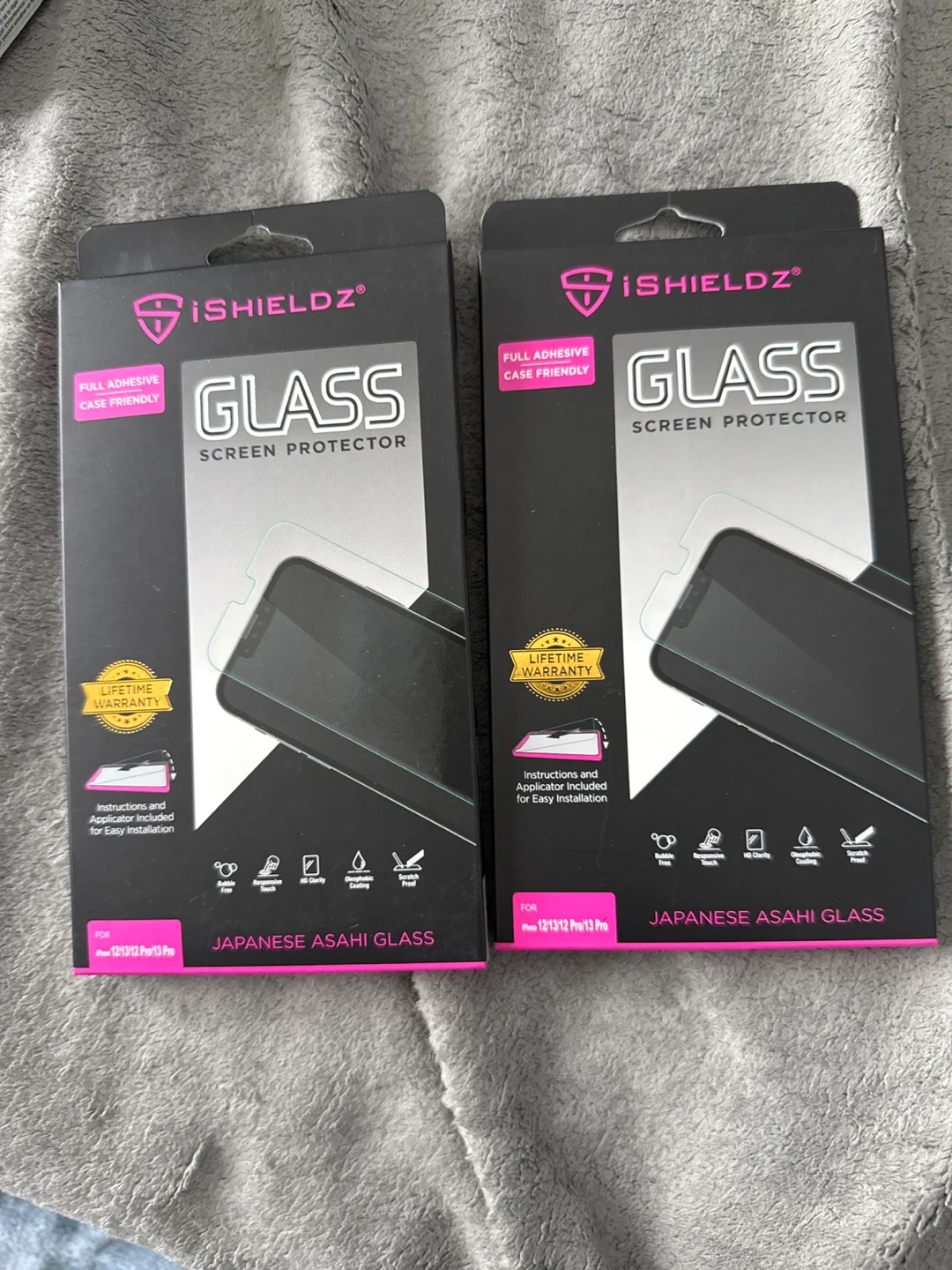 2 iShieldz Glass Screen Protectors for iPhone 12/13/13 Pro
